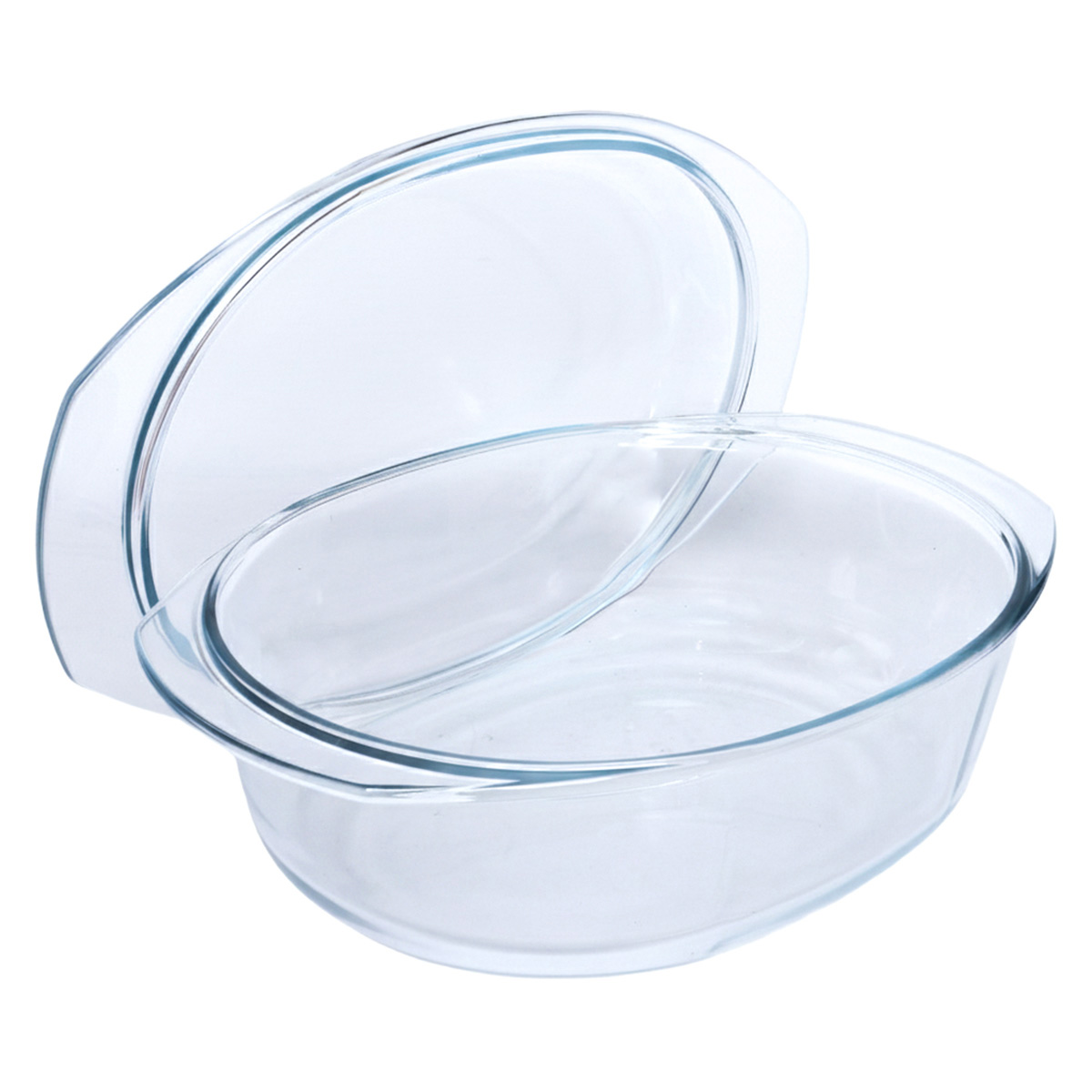 Clear Glass Oval Baking Dish With Cover 9163
