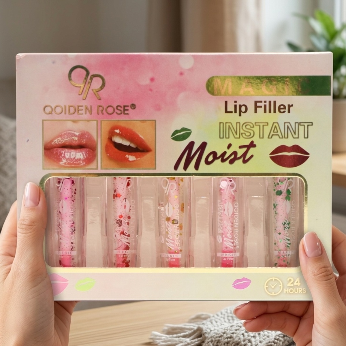 Qoiden Rose Magic Lip Gloss Set 5 Pieces