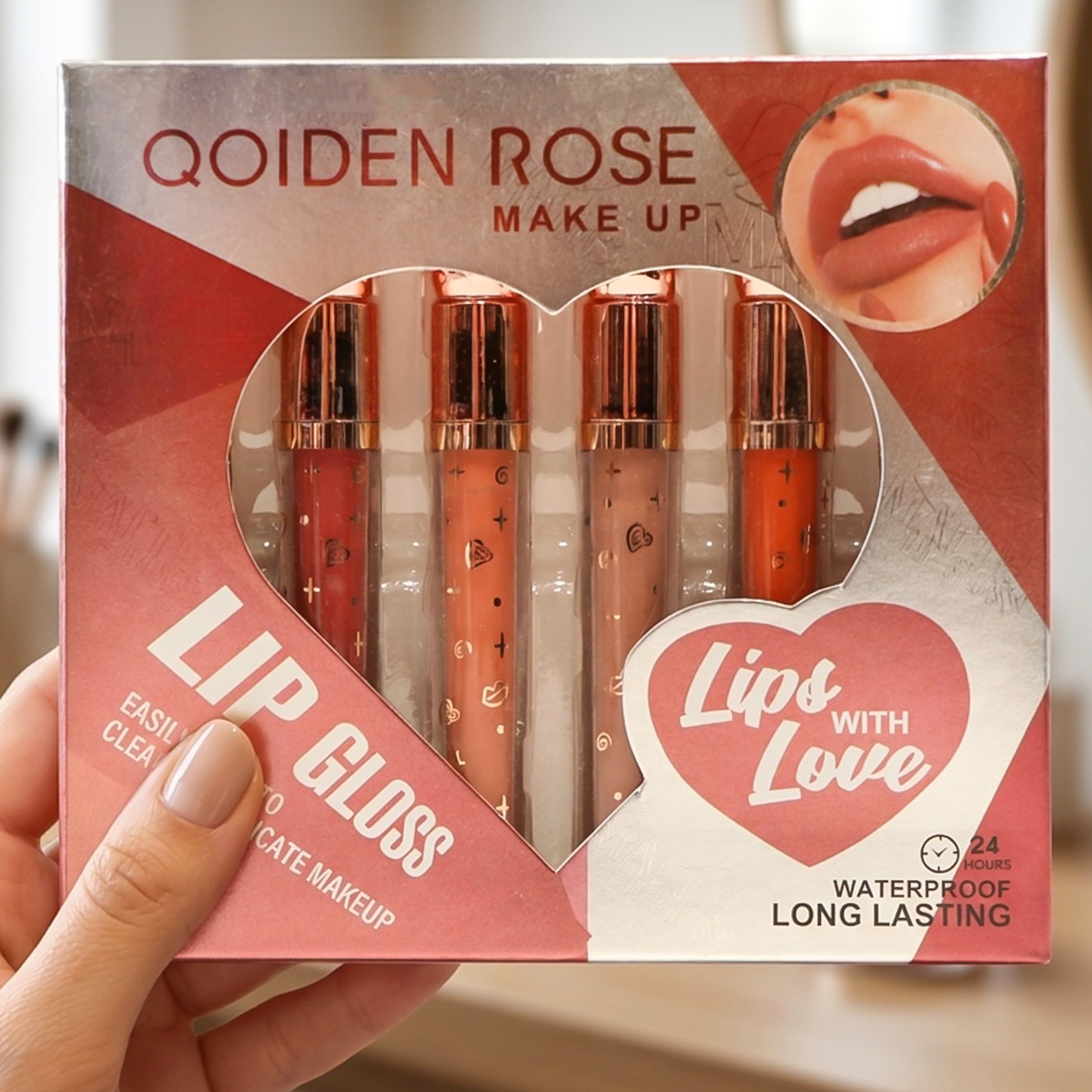 QOiden Rose Lip Gloss Set 6 Pieces