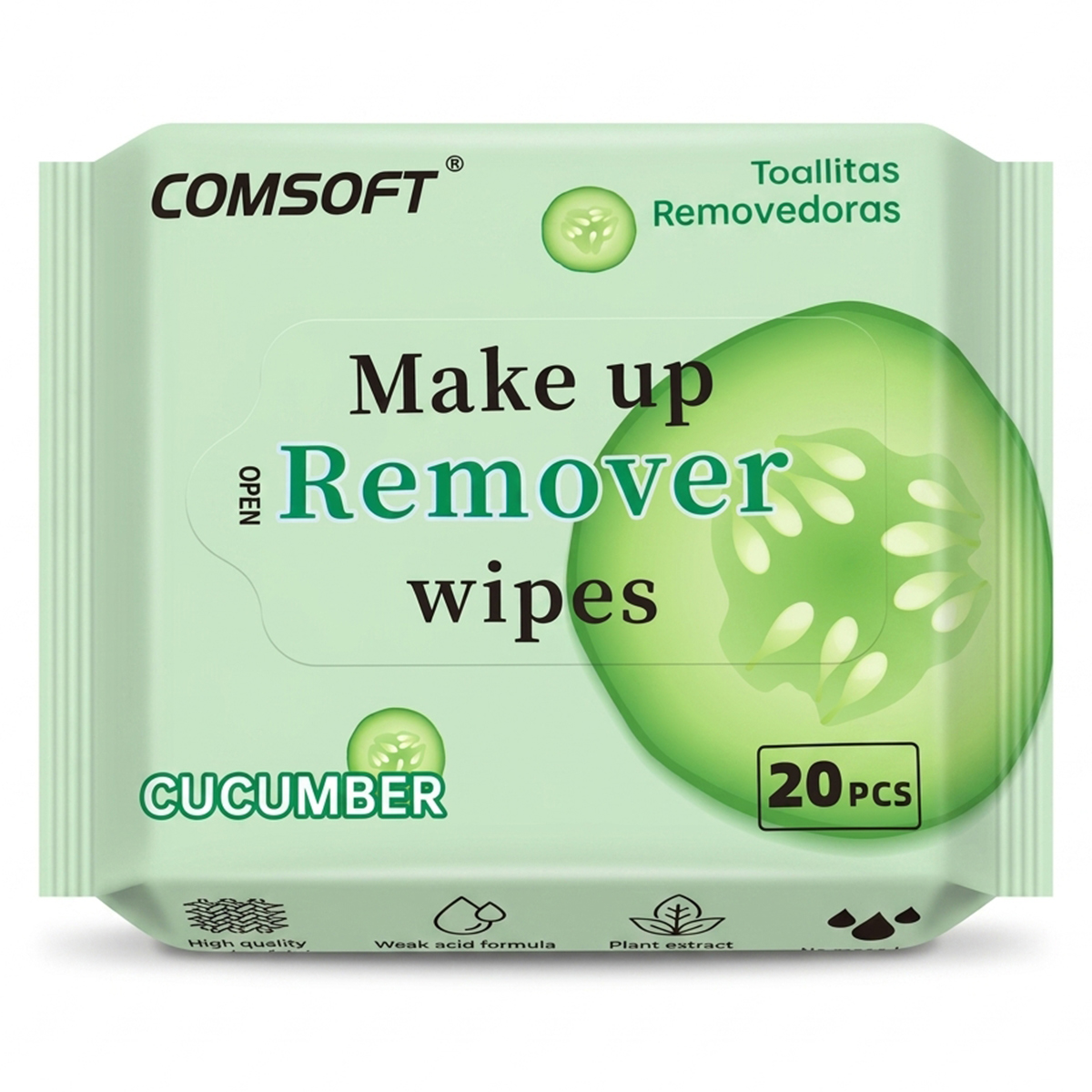 Comsoft Makeup Remover Wipes Cucumber 20 Pieces