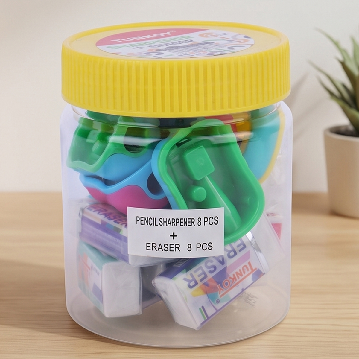Pencil Sharpener And Eraser Set 16 Pieces
