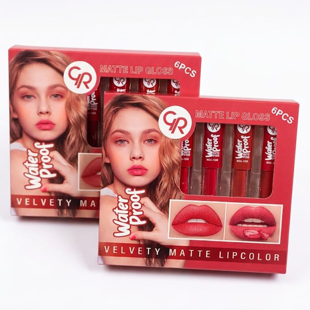 Gr Waterproof Velvety Matte Lip Gloss Set 6 Pieces