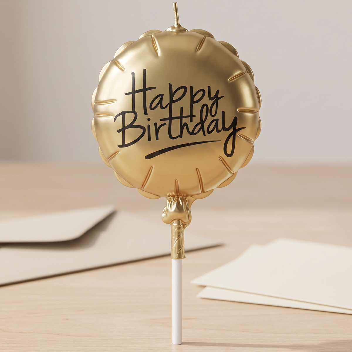 Italo Foil Balloon Shape Happy Birthday Candle