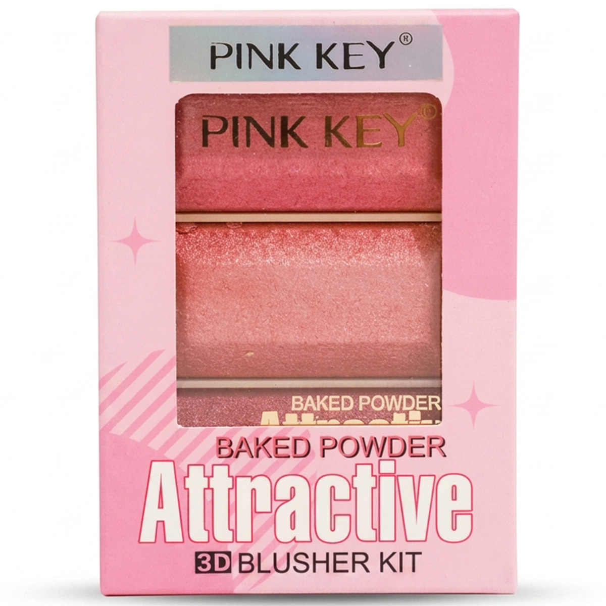 Pink Key Baked Powder Attractive 3D Blusher Kit