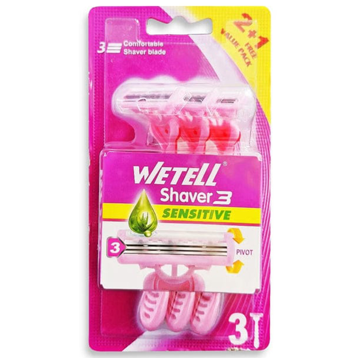 Wetell Shaver 3 Sensitive 3 Pieces Set