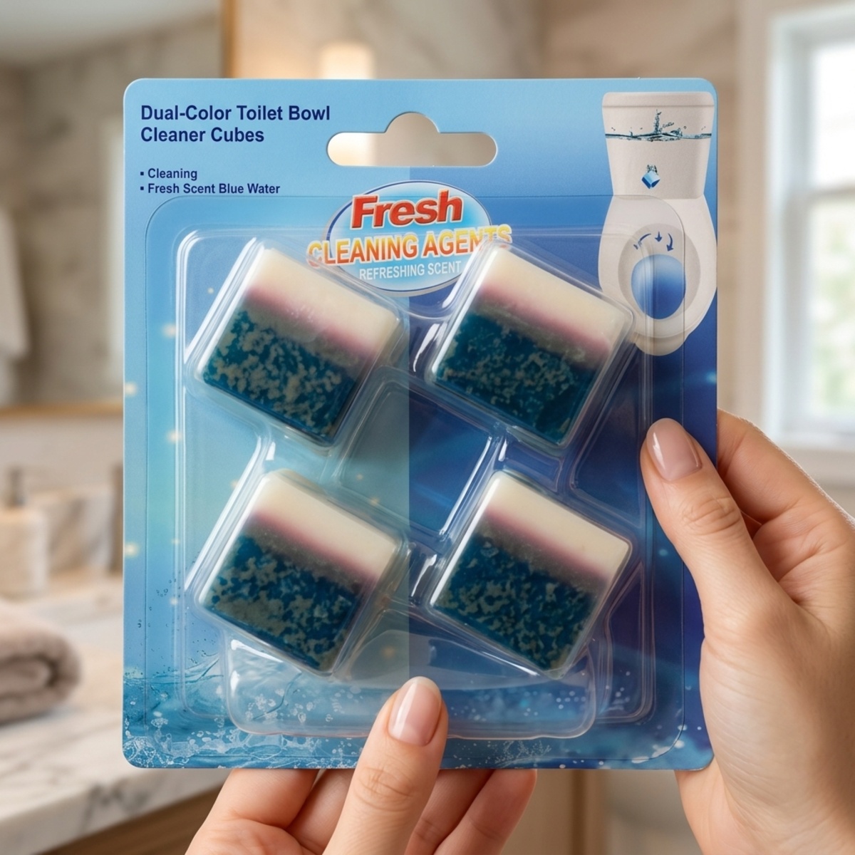 Fresh Dual-Color Toilet Bowl Cleaner Cubes