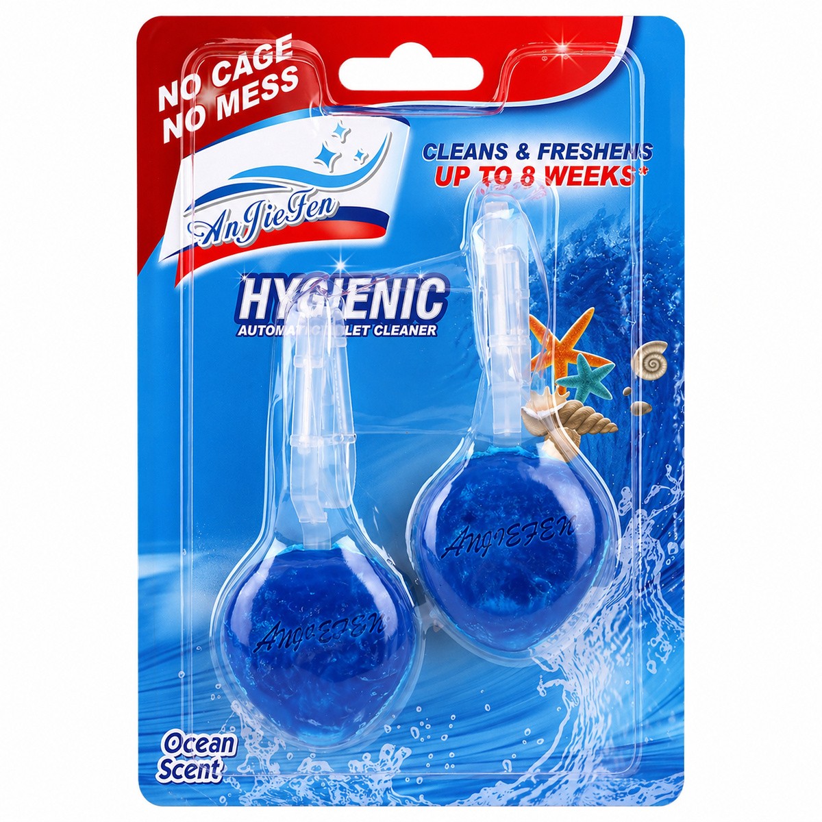 An Jie Fen Hygienic Automatic Toilet Cleaner Ocean Scent 2 Pieces