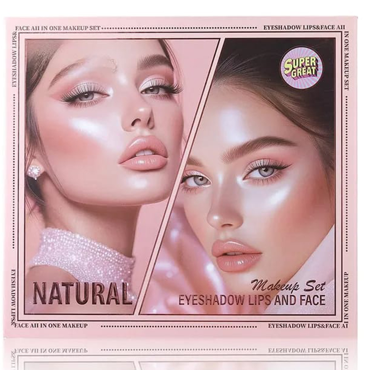 Super Great Natural Makeup Set Eyeshadow Lips And Face