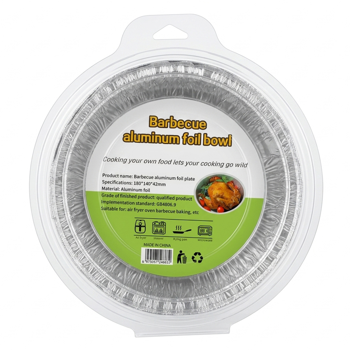 Barbecue Aluminum Foil Bowl 18cm 10 Pieces