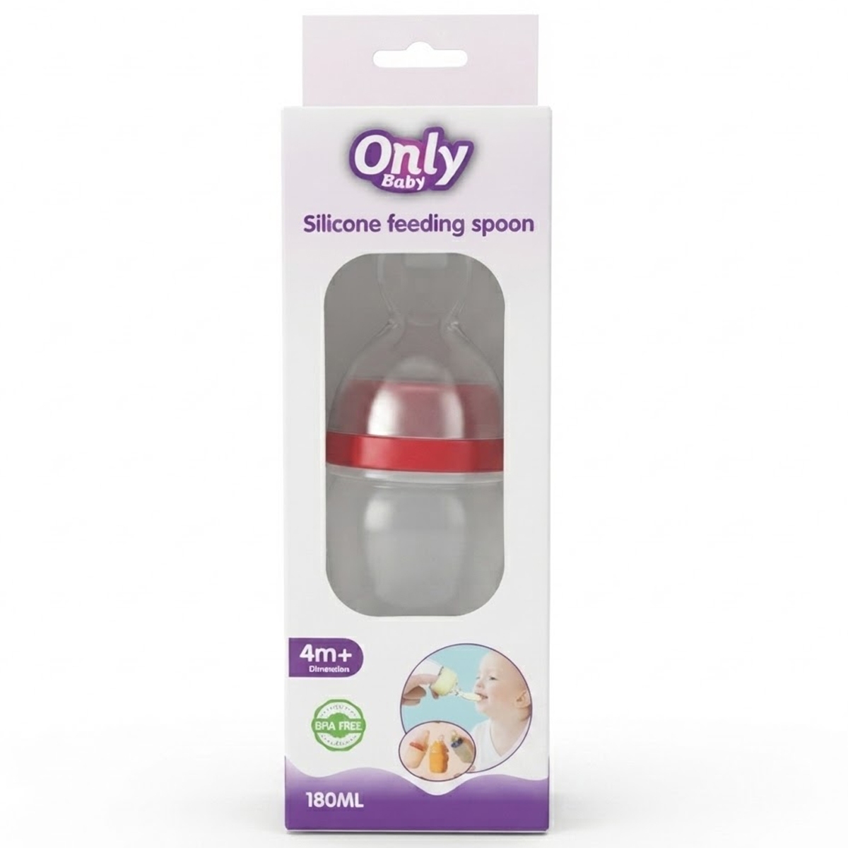 Only Baby Silicone Feeding Spoon For 4 Month Plus 180ml