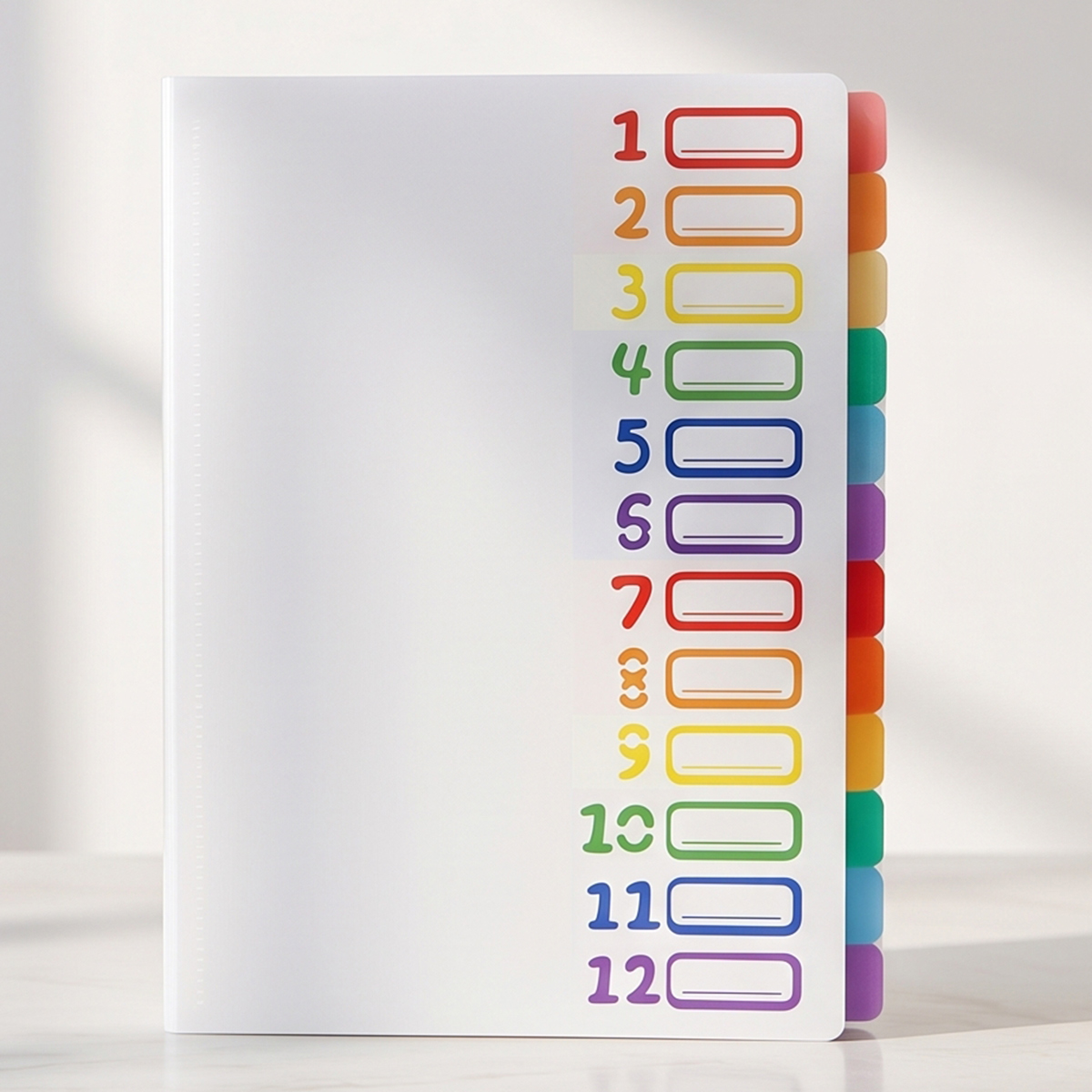 White Cover Colored Indexing File Folder