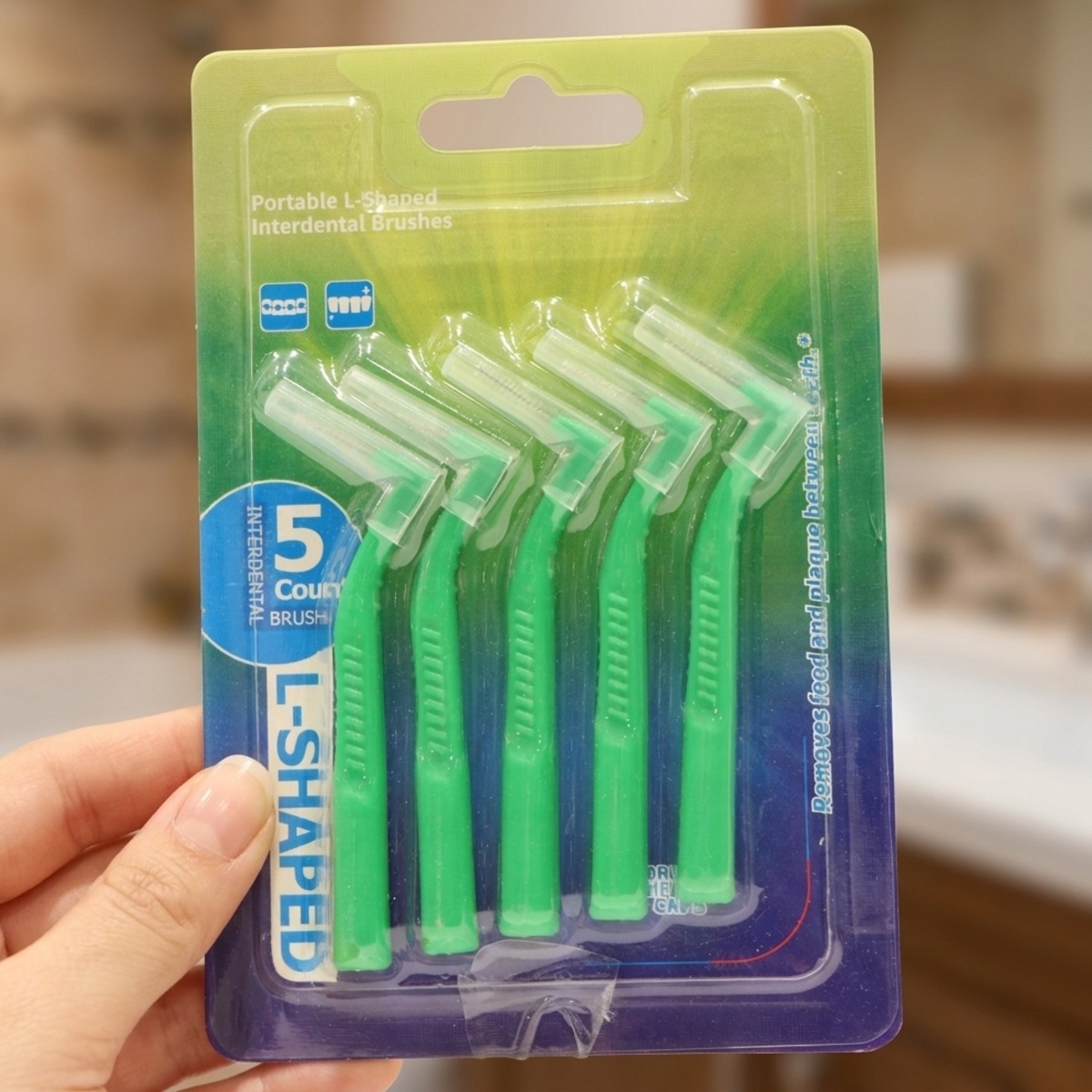 Portable L-Shaped Interdental Brushes 5 Pieces