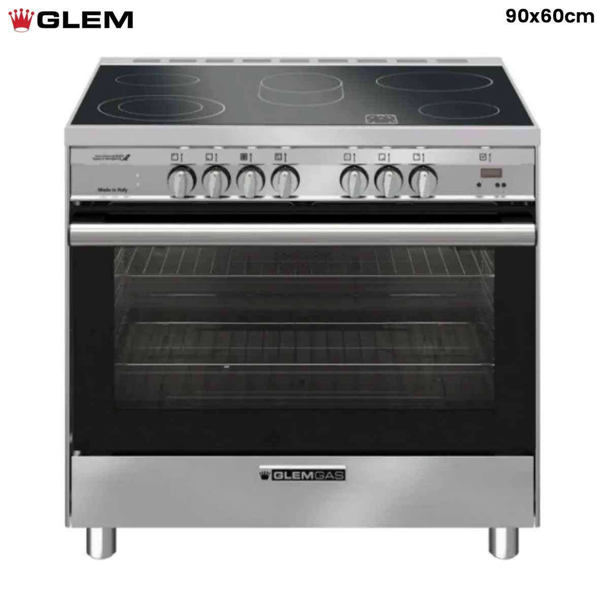 Glemgas Cooker 5 Ceramic Zones SB9624VI - 90X60cm