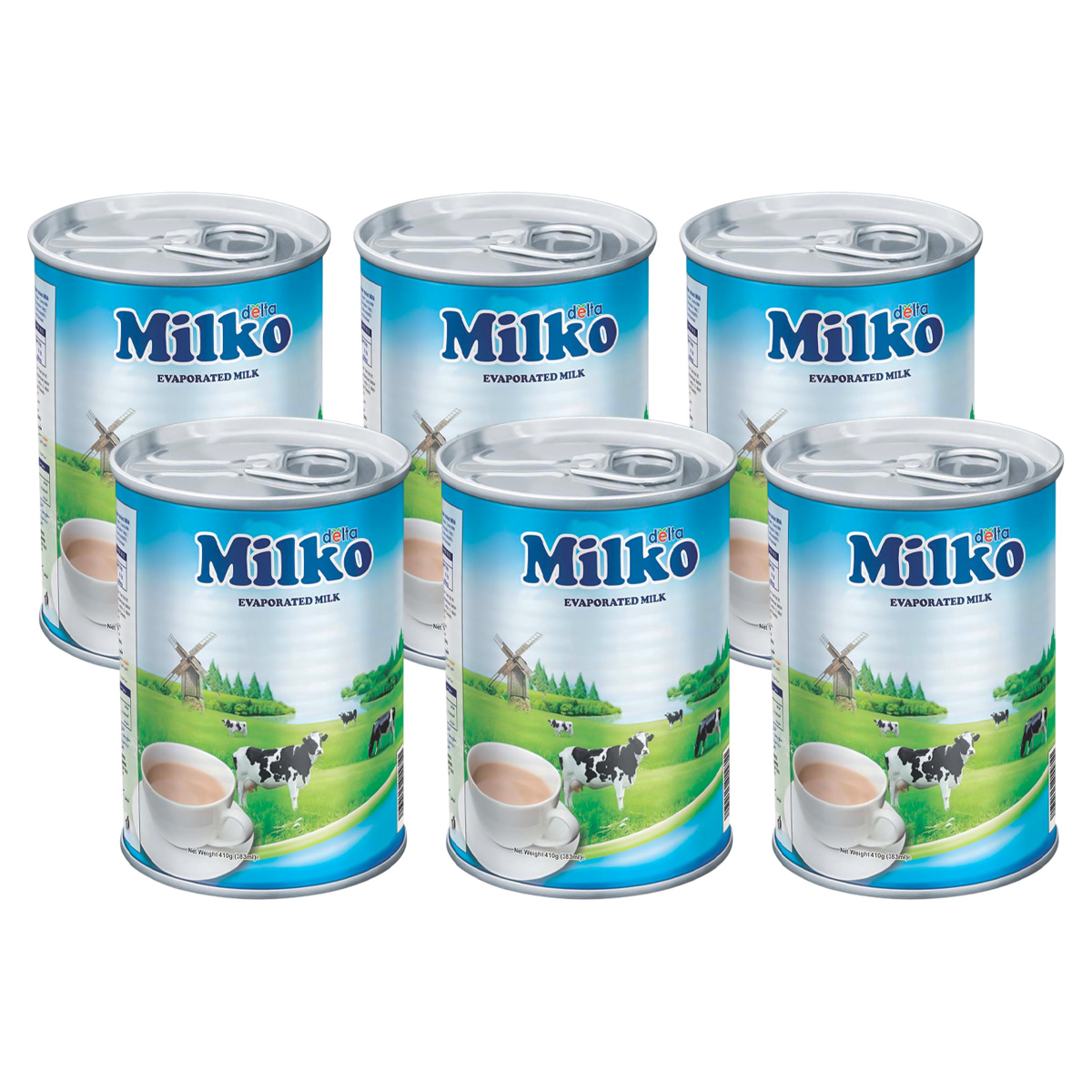 Eva-Milk Delta Milko Evaporated Milk 6x170g