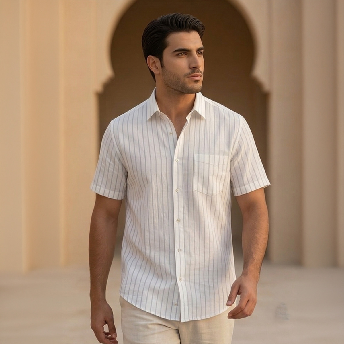 Mens Formal Shirt Short Sleeve