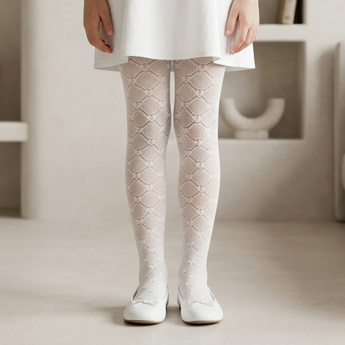 Girls Stocking Plain White