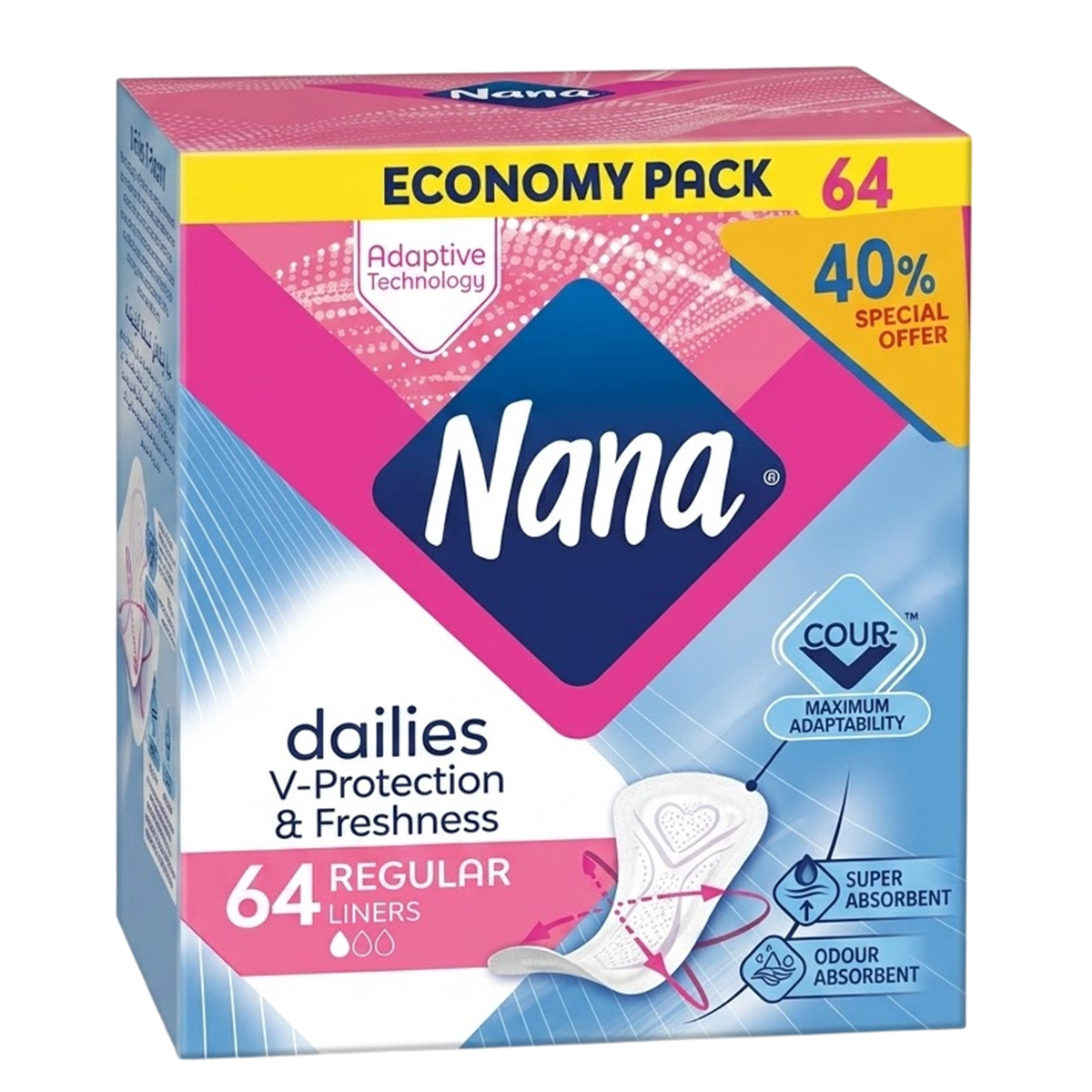 Nana Dailies V-Protection & Freshness Regular Liners | Personal Care | Feminine Care | Pantyliners Nana Dailies V-Protection & Freshness Regular Liners | Personal Care | Feminine Care | Pantyliners