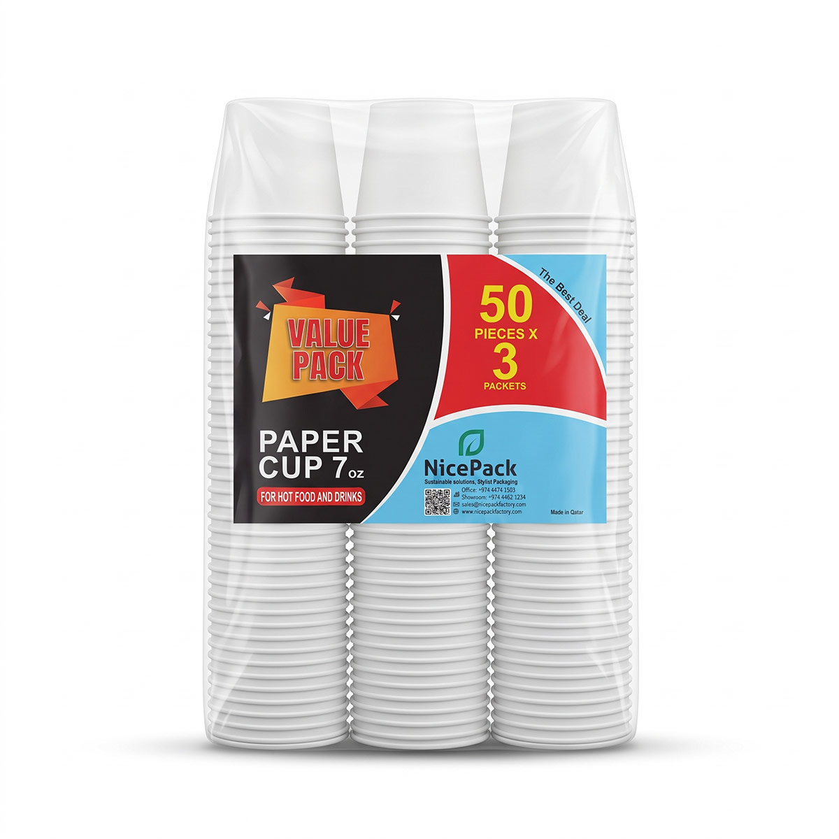 Paper Cup 7 Oz Without Handle 50 Pieces