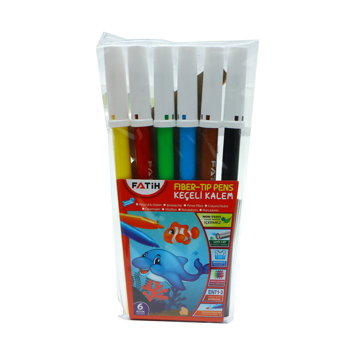 Fatih Fiber Tip Pens 6 Colors