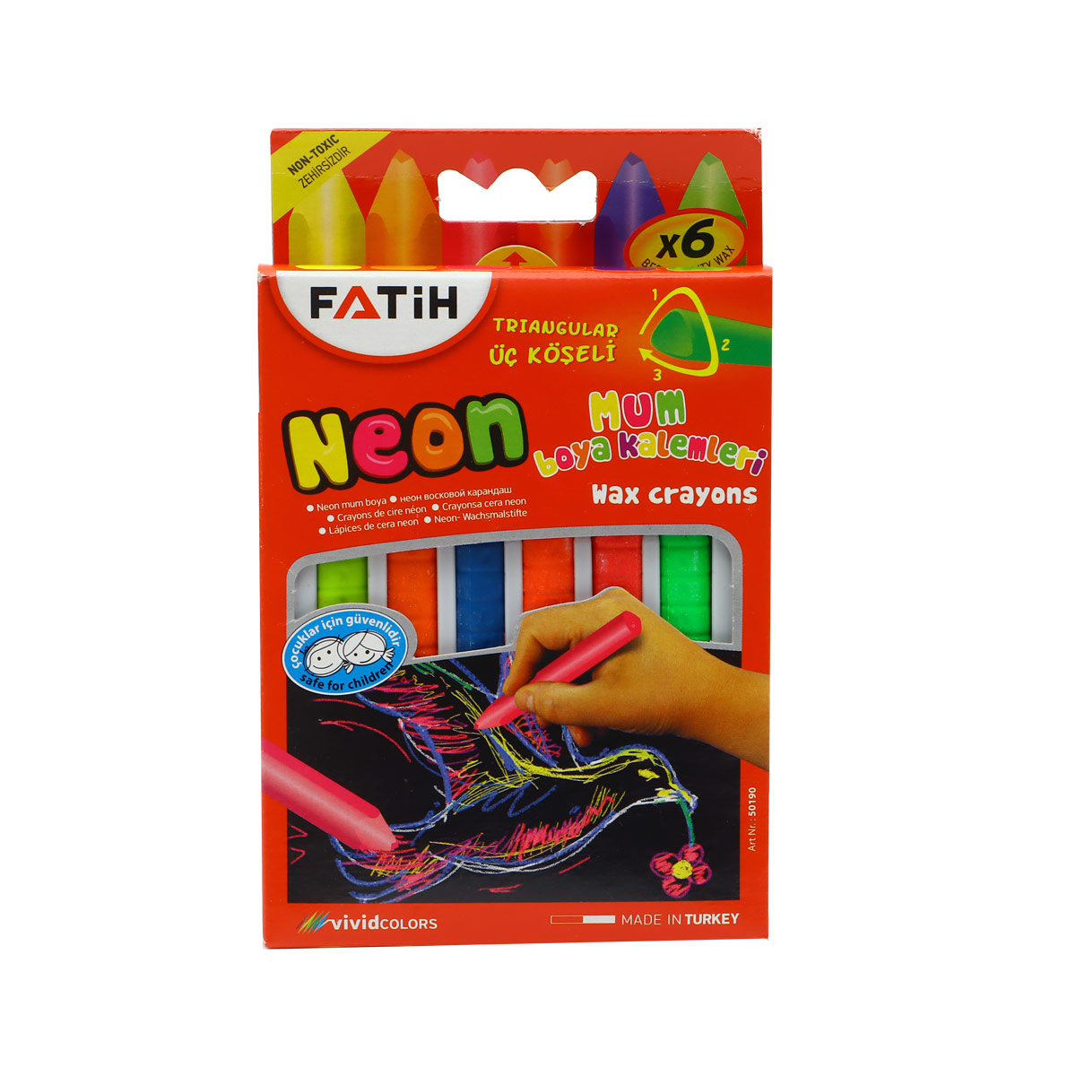 Fatih Neon Wax Crayons 6 Colors