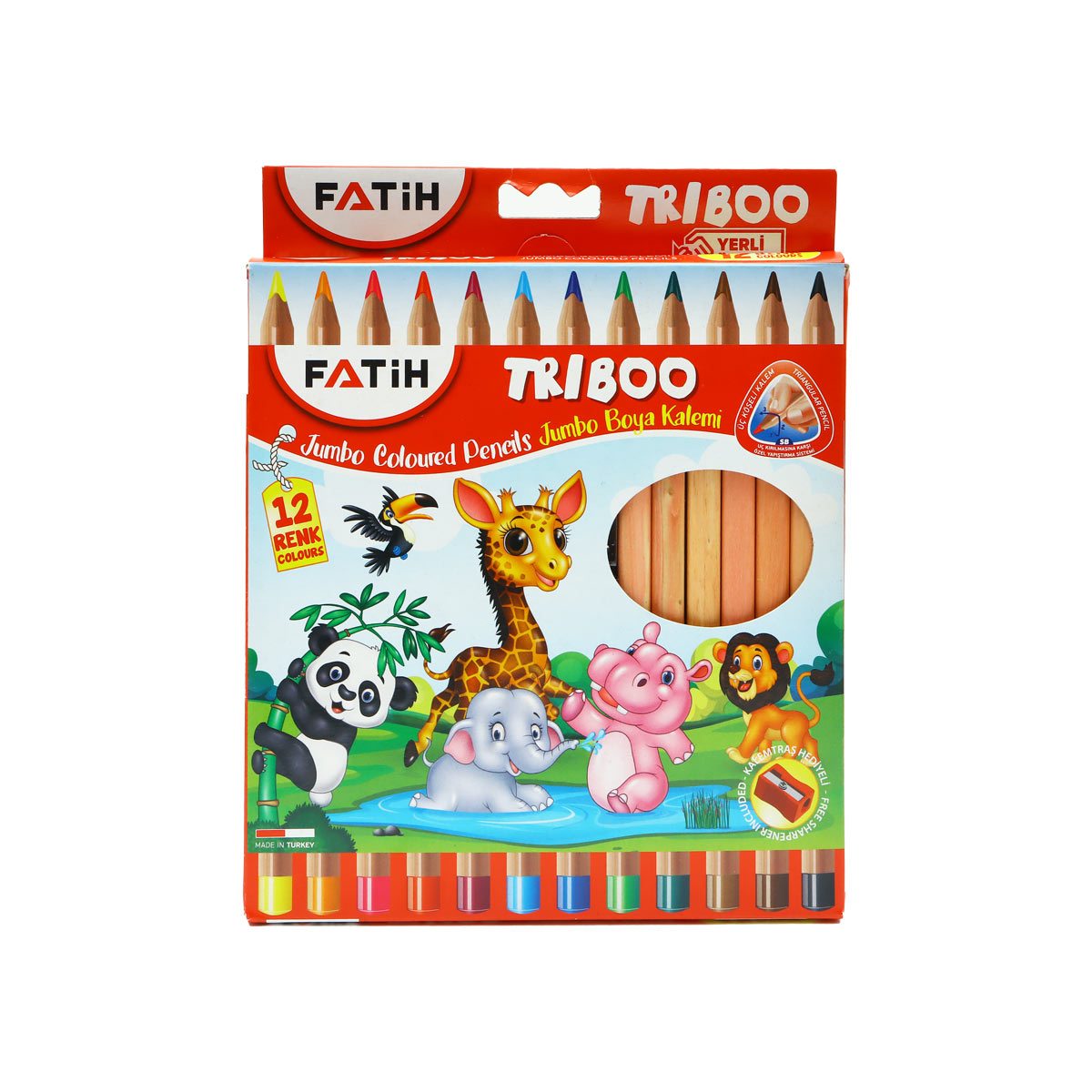 Fatih Triboo Jumbo Coloured Pencils 12 Colours