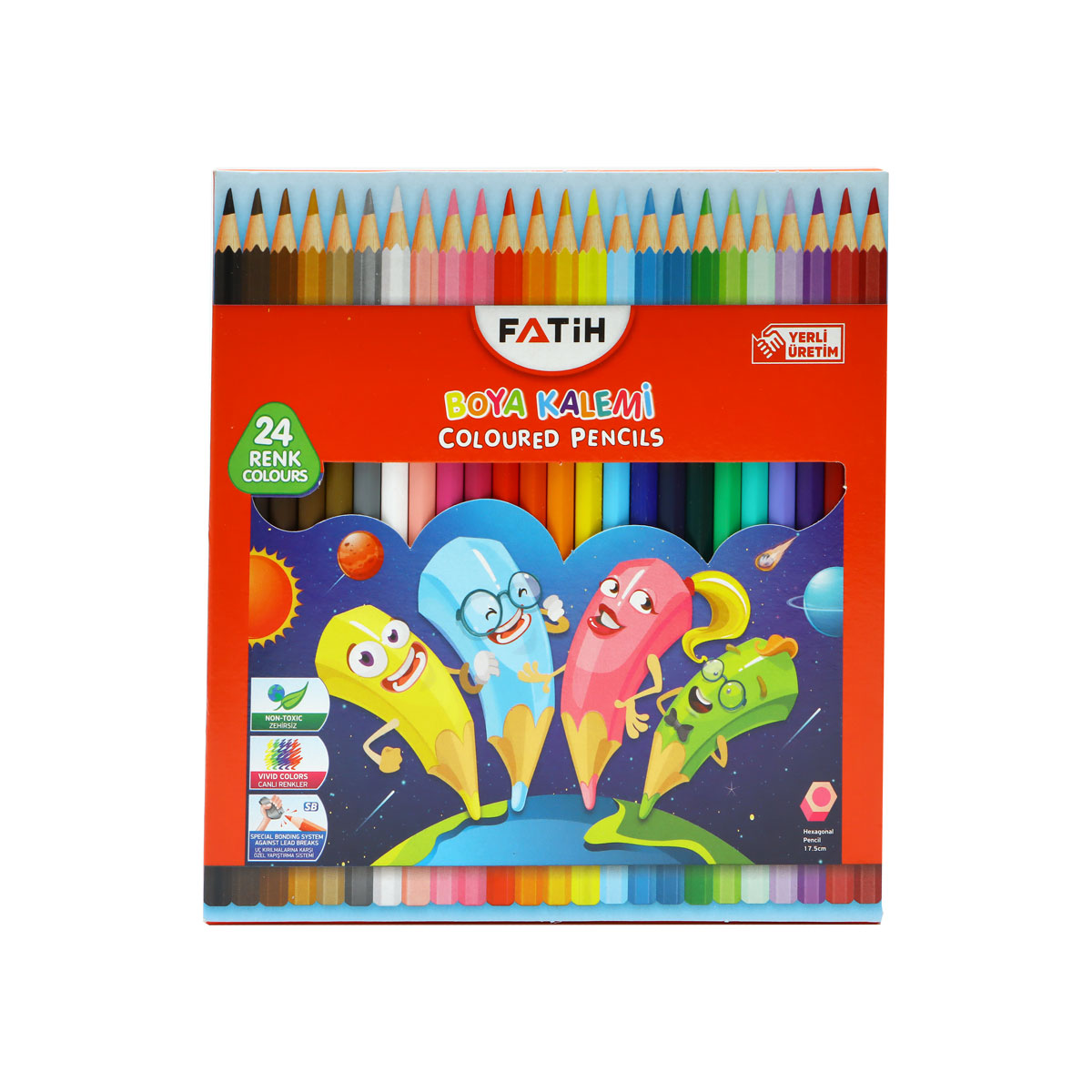 Fatih Coloured Pencils Full Leng 24 Colors