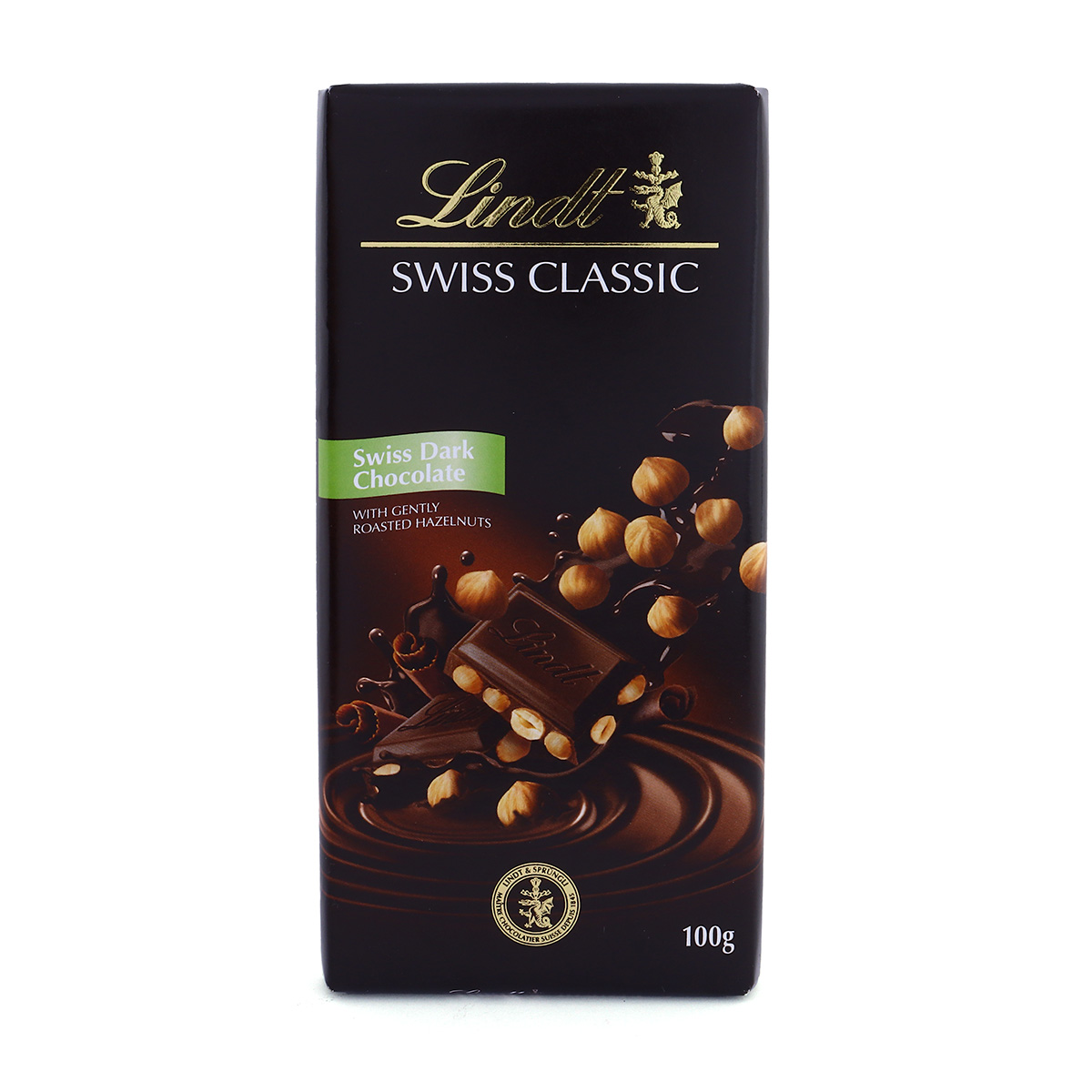 Lindt Swiss Dark Chocolate with Gentle Roasted Hazelnut 100g
