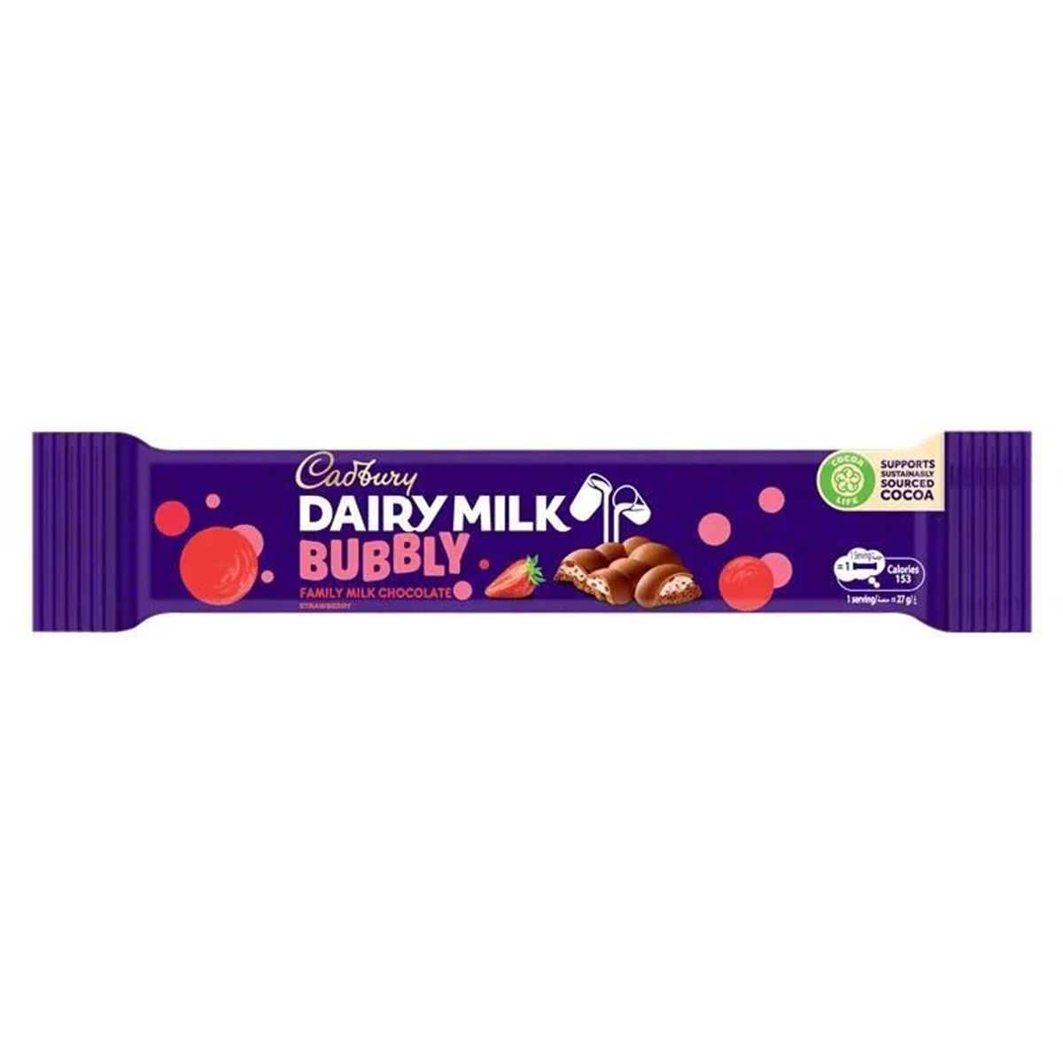 Cadbury Dairy Milk Bubbly Milk Chocolate Strawberry 27g