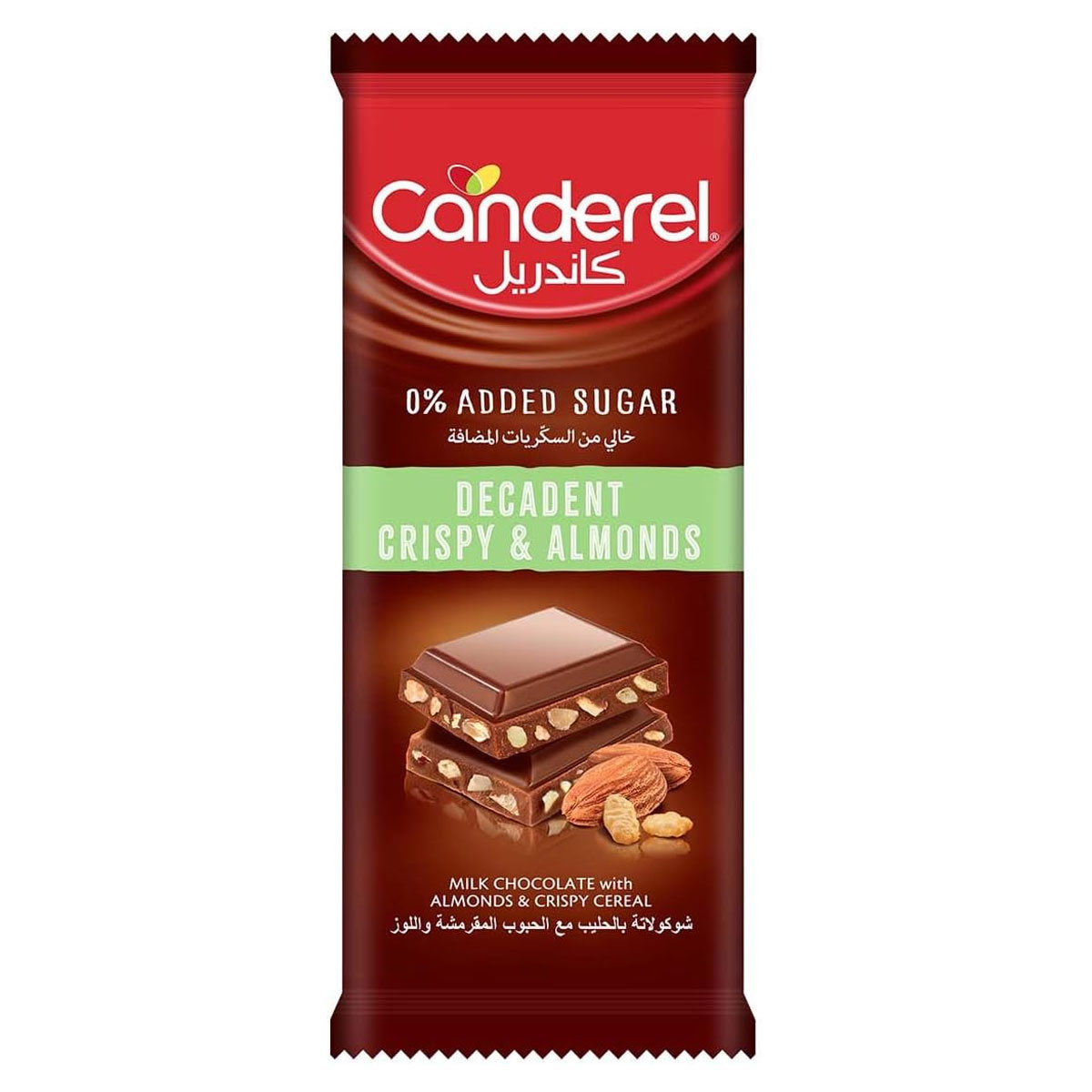 Canderel Decadent Crispy & Almonds Milk Chocolate 100g
