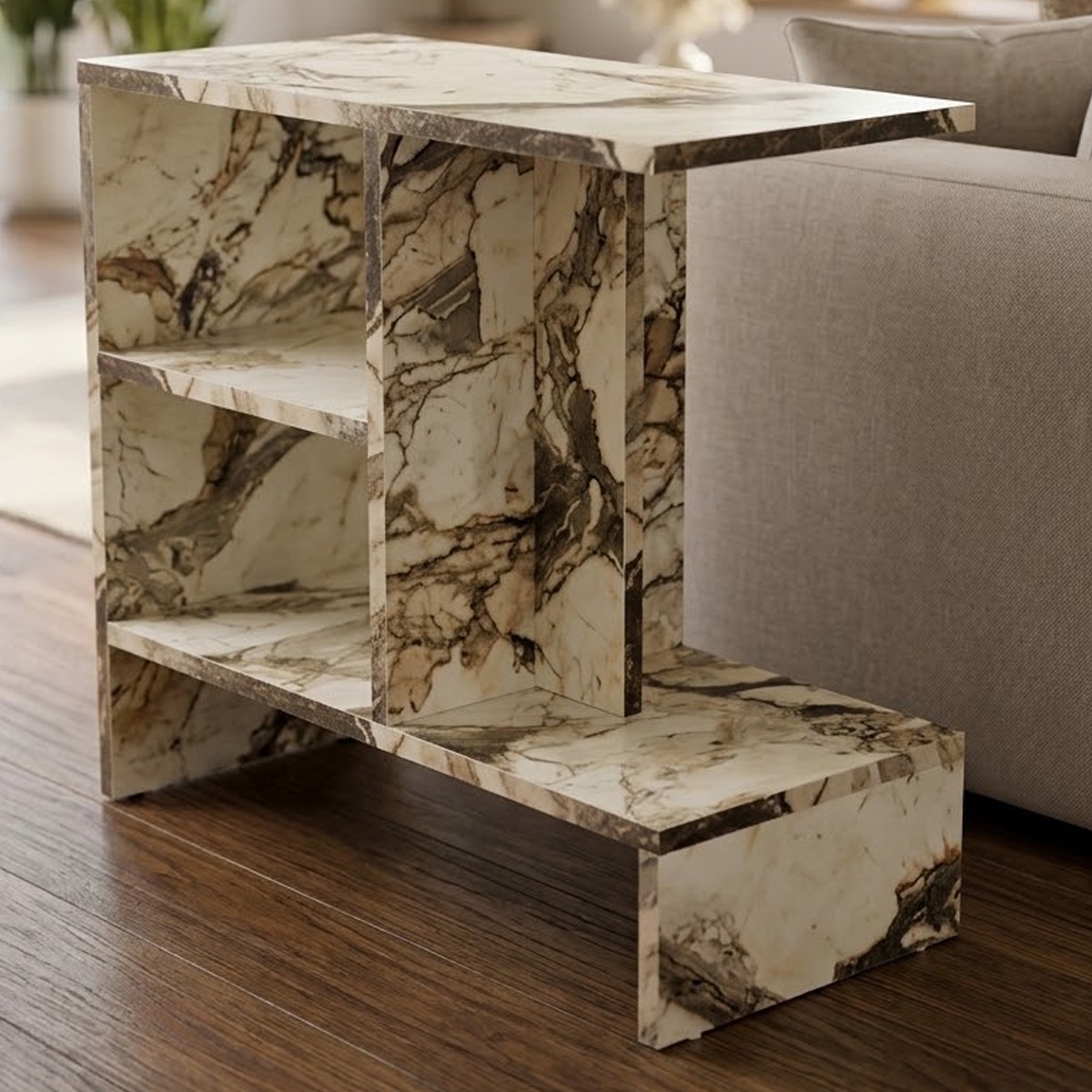 Accent Table with Book Storage