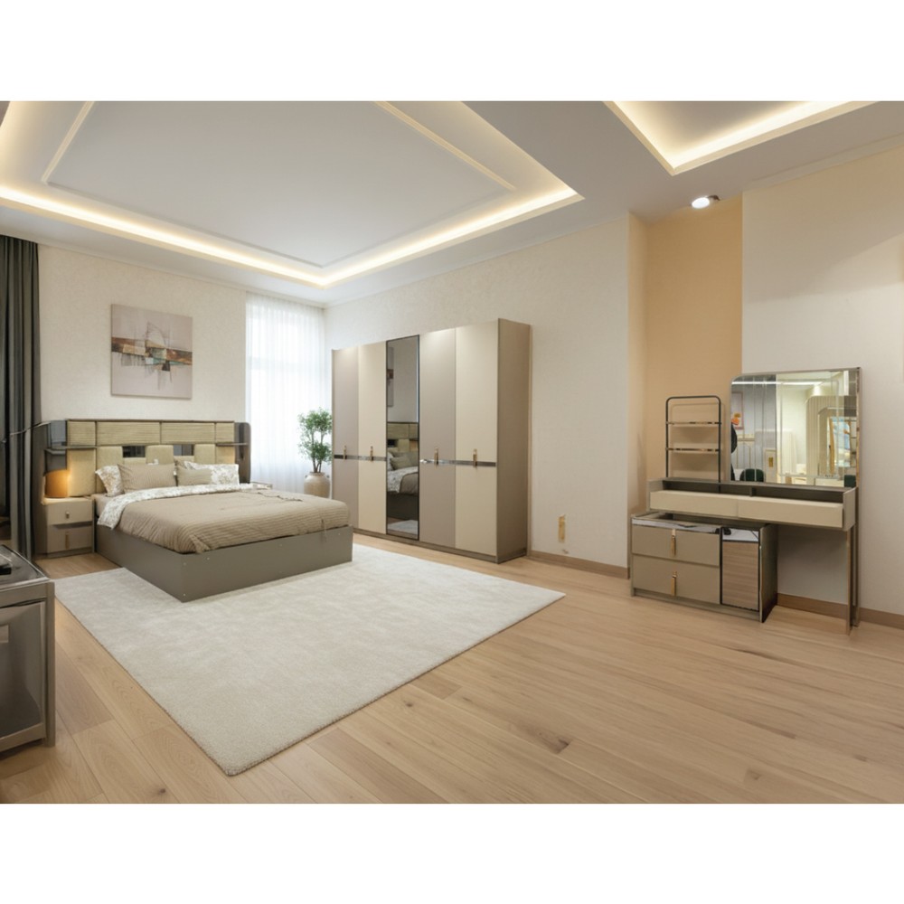 Barcelona Bedroom Set (180x200cm Bed, 1x8 Door Wardrobe, 1 Dressing Table, 2 Night Stand) | Furniture | Bedroom Furniture | Bedroom Sets