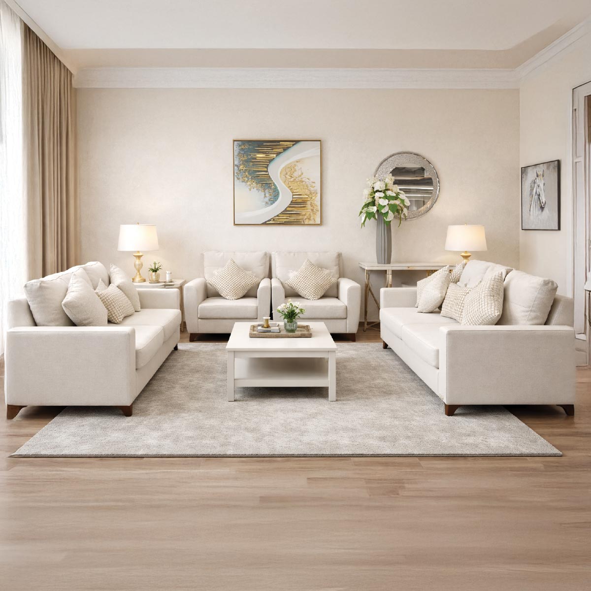 Paris Sofa Set (1x3 Seater, 1x2 Seater, 2x1 Seater)