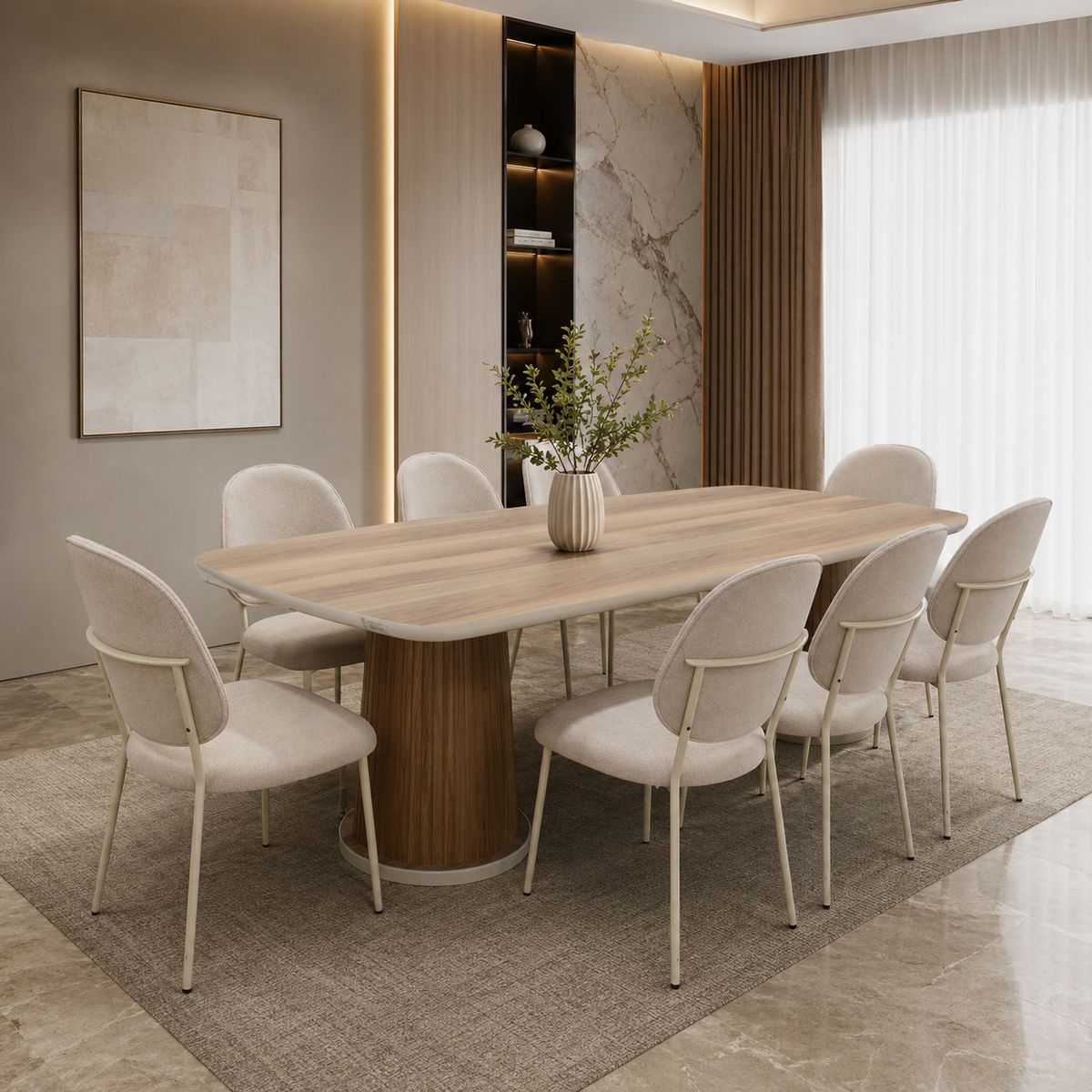Dining Table Set (1 Table With 8 Chairs)
