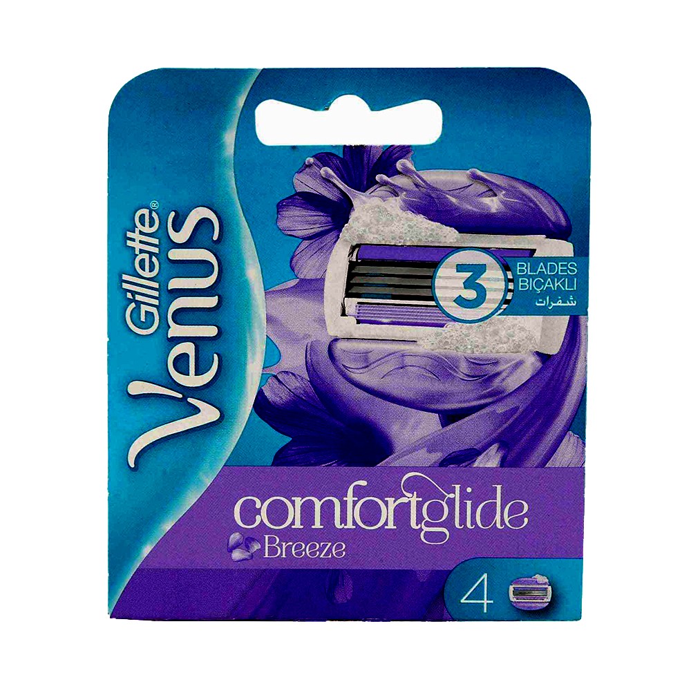 Gillette Venus Comfortglide Breeze Women's Razor Blade Refills 4 Cartridges