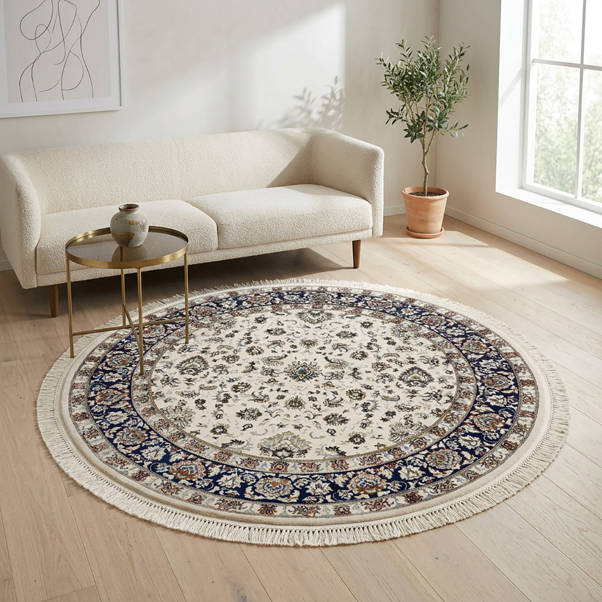 Kashan Carpet Round