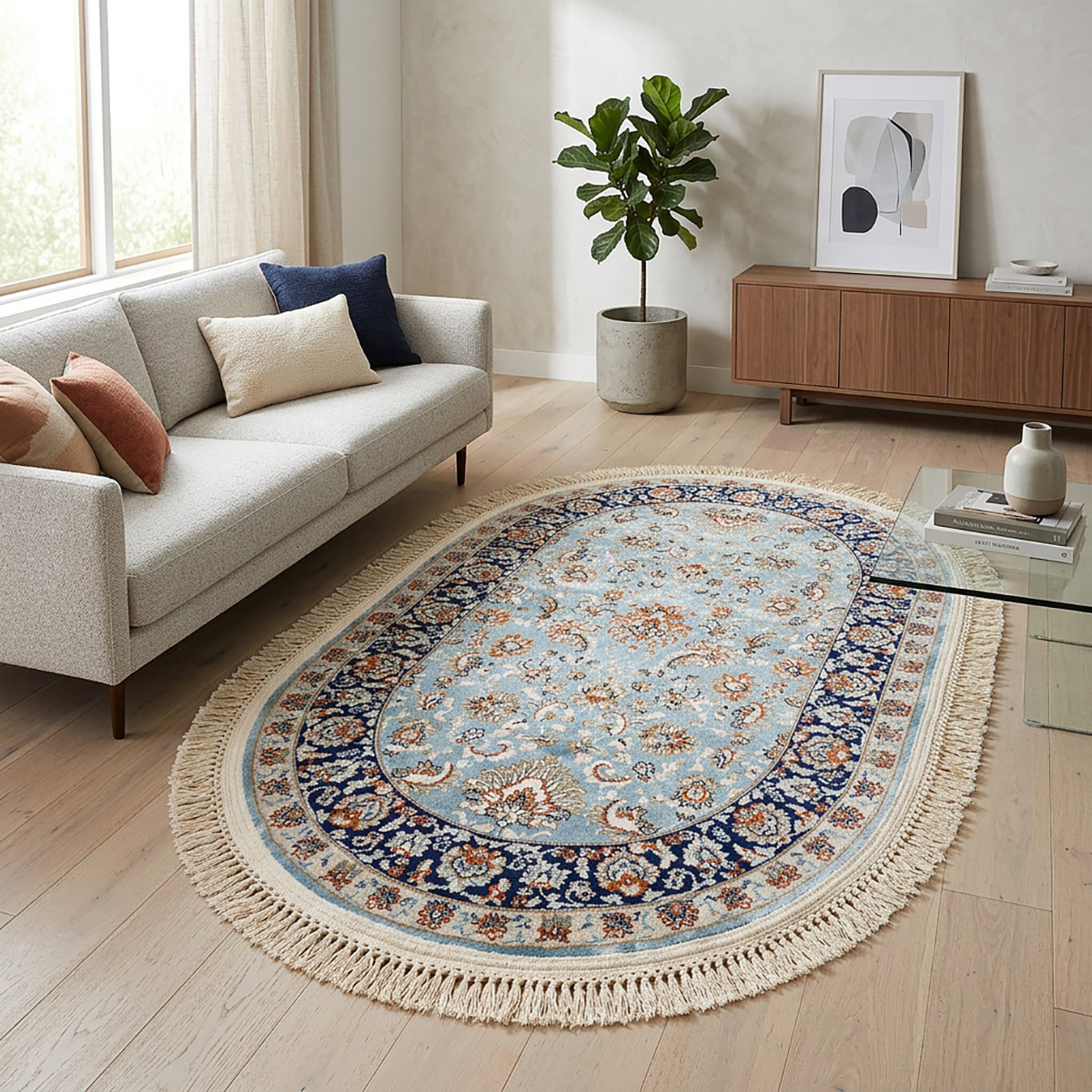 Kashan Carpet Oval