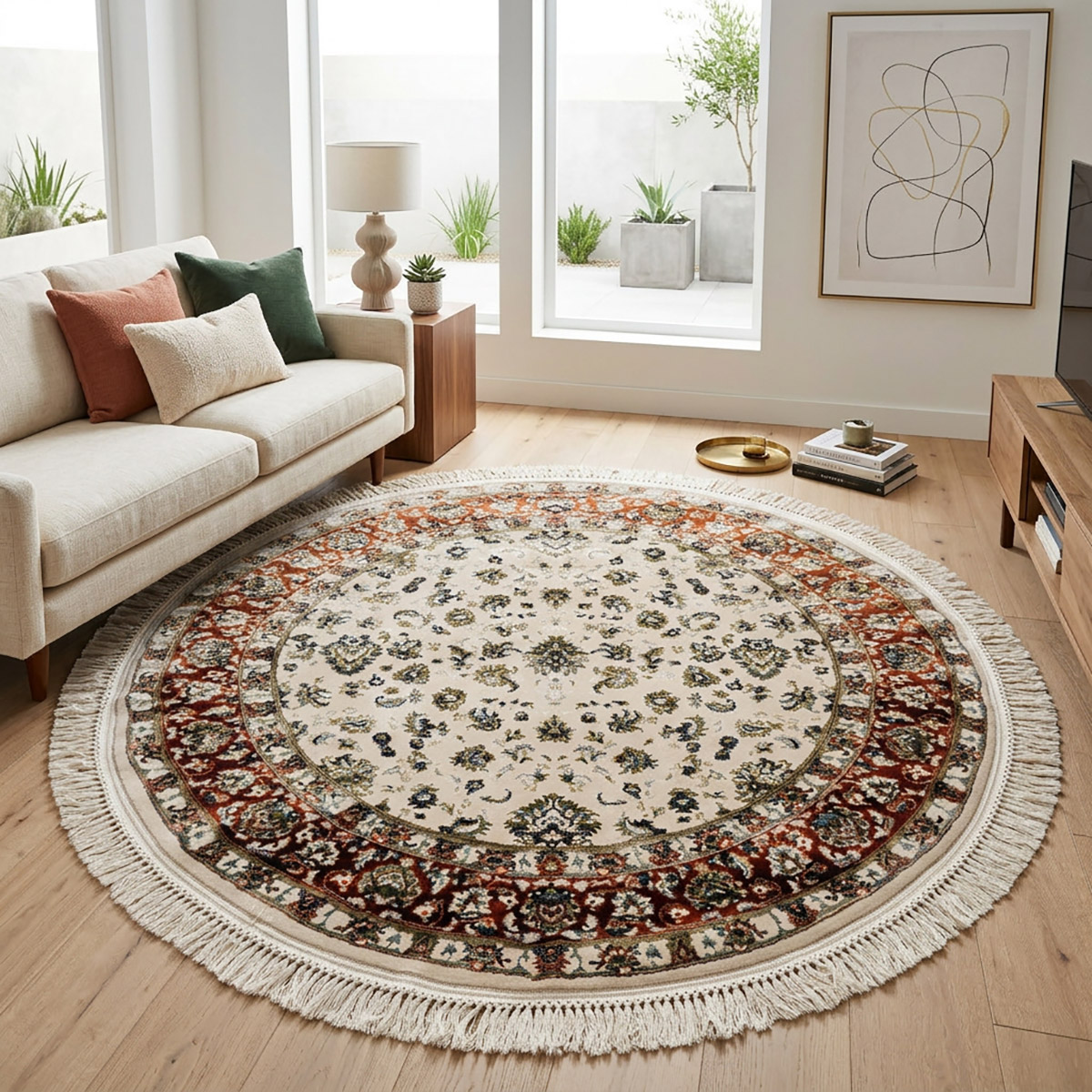 Kashan Carpet Round