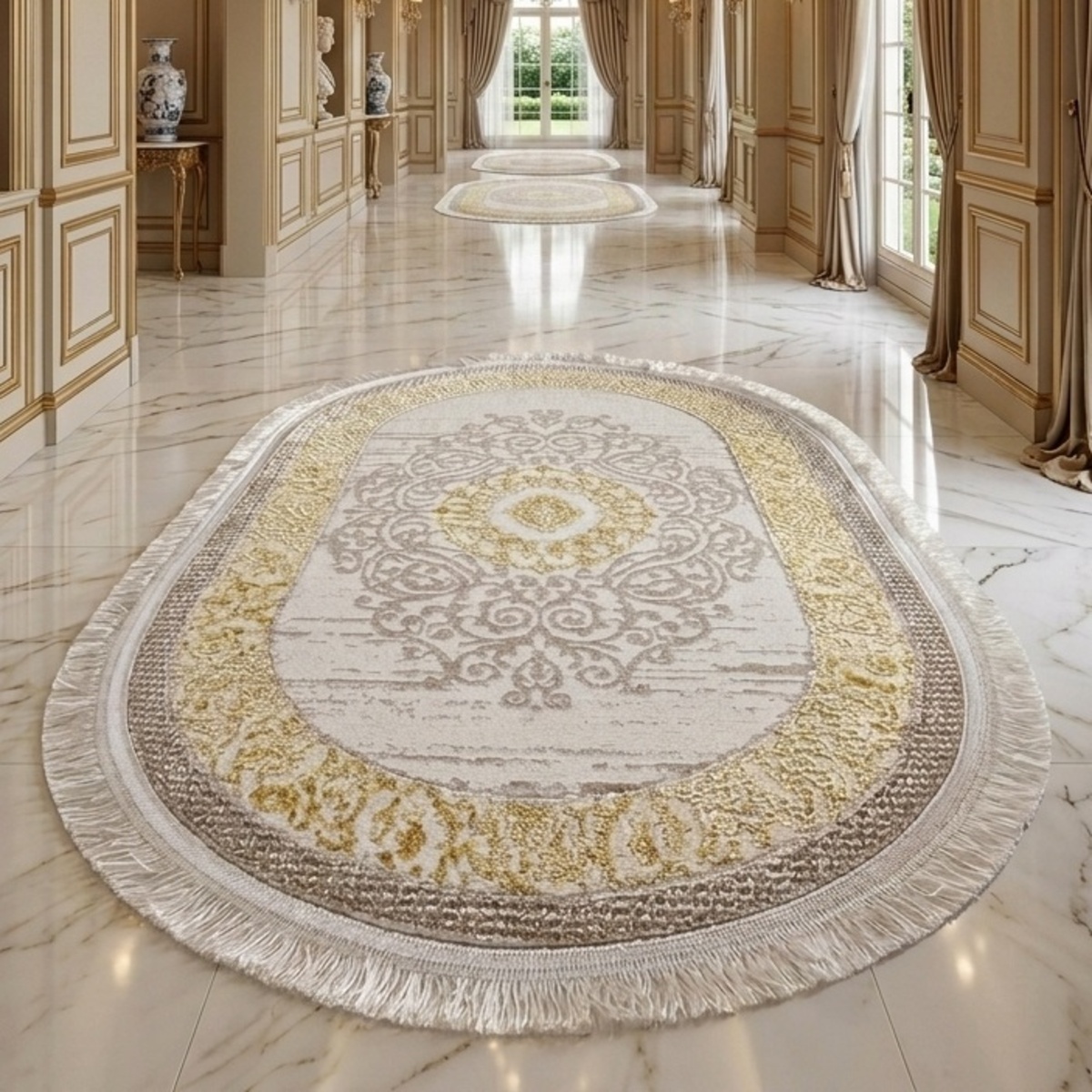 Gerash Semi Classic Oval Carpet 60x90cm