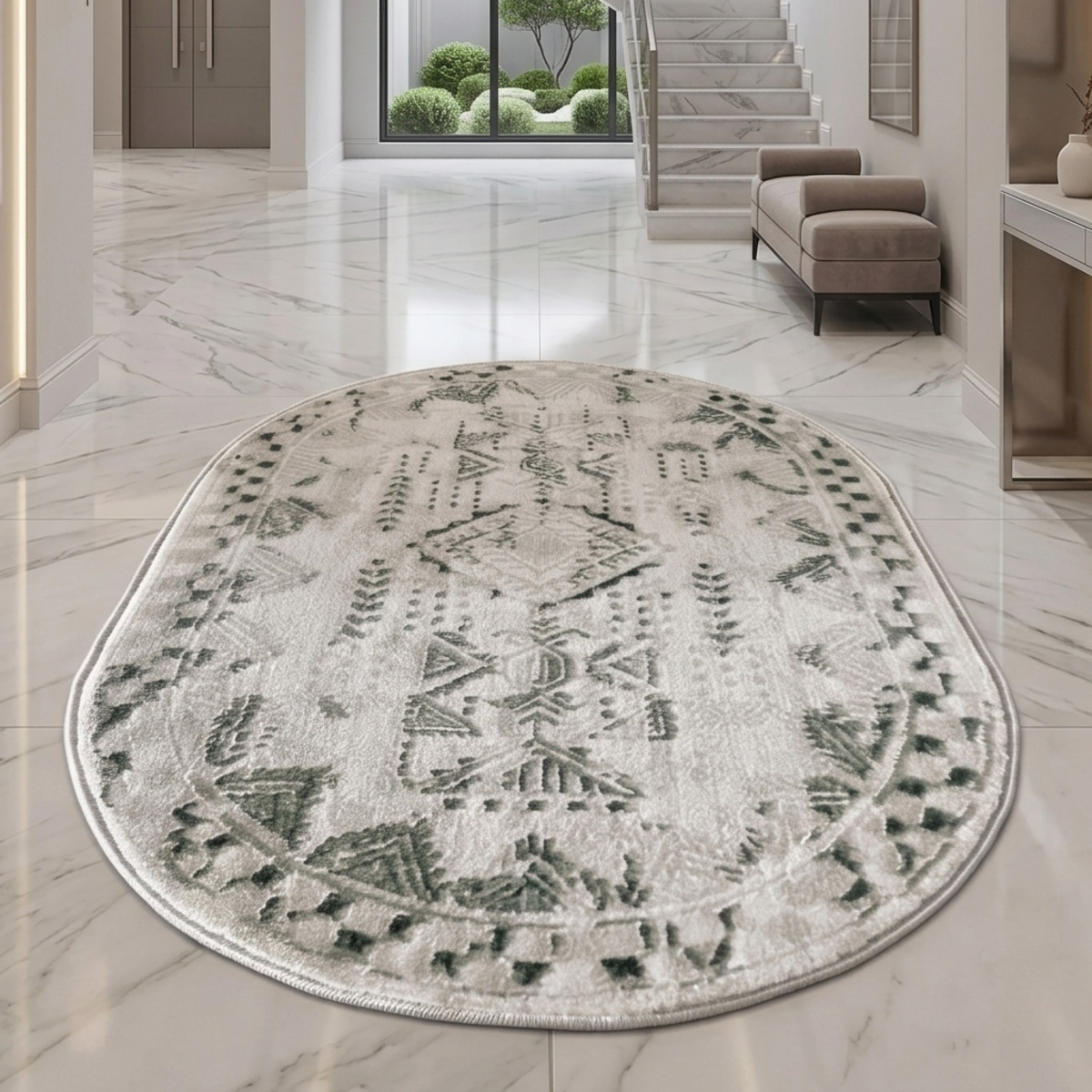 Flora Oval Semi Classic Carpet