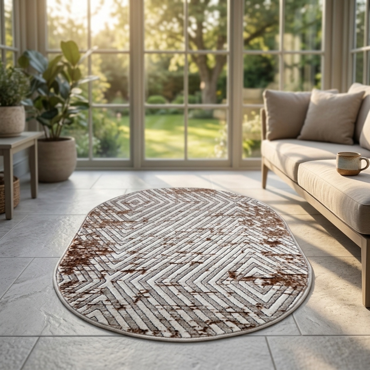 Supernova Modern Oval Carpet 60x90cm