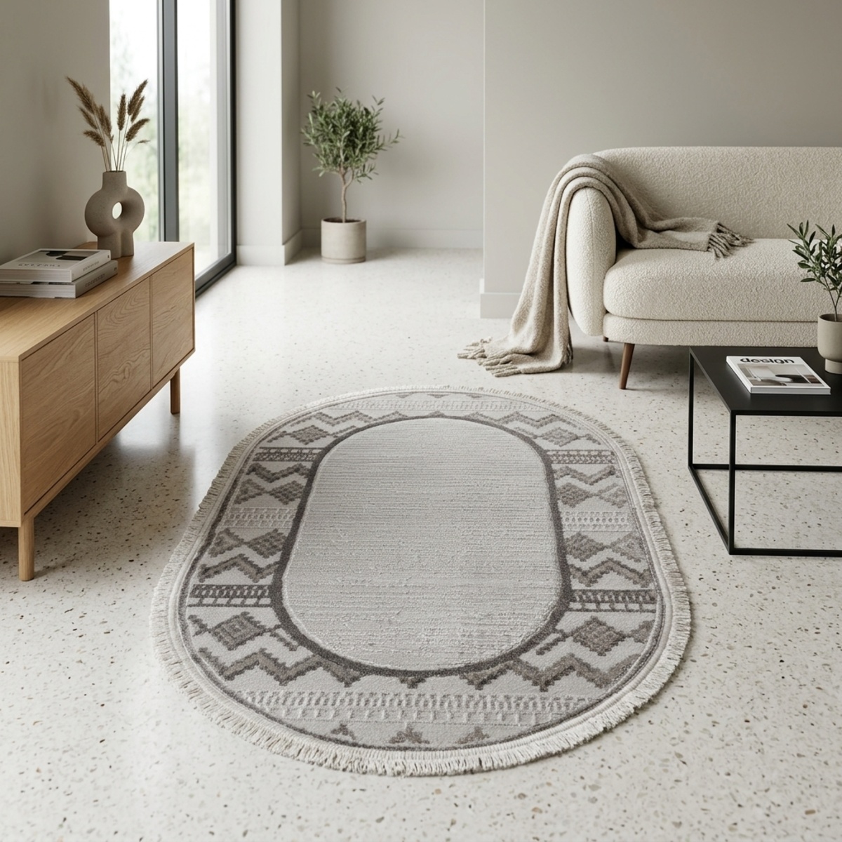 Gravity Modern Oval Carpet 60x90cm