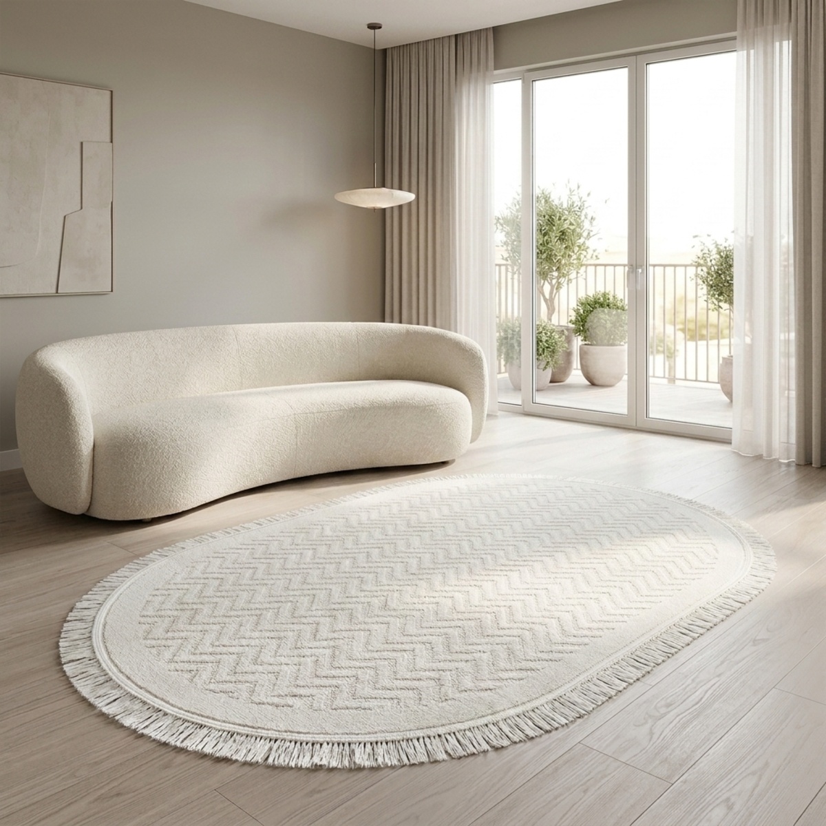 Gravity Modern Oval Carpet 60x90cm