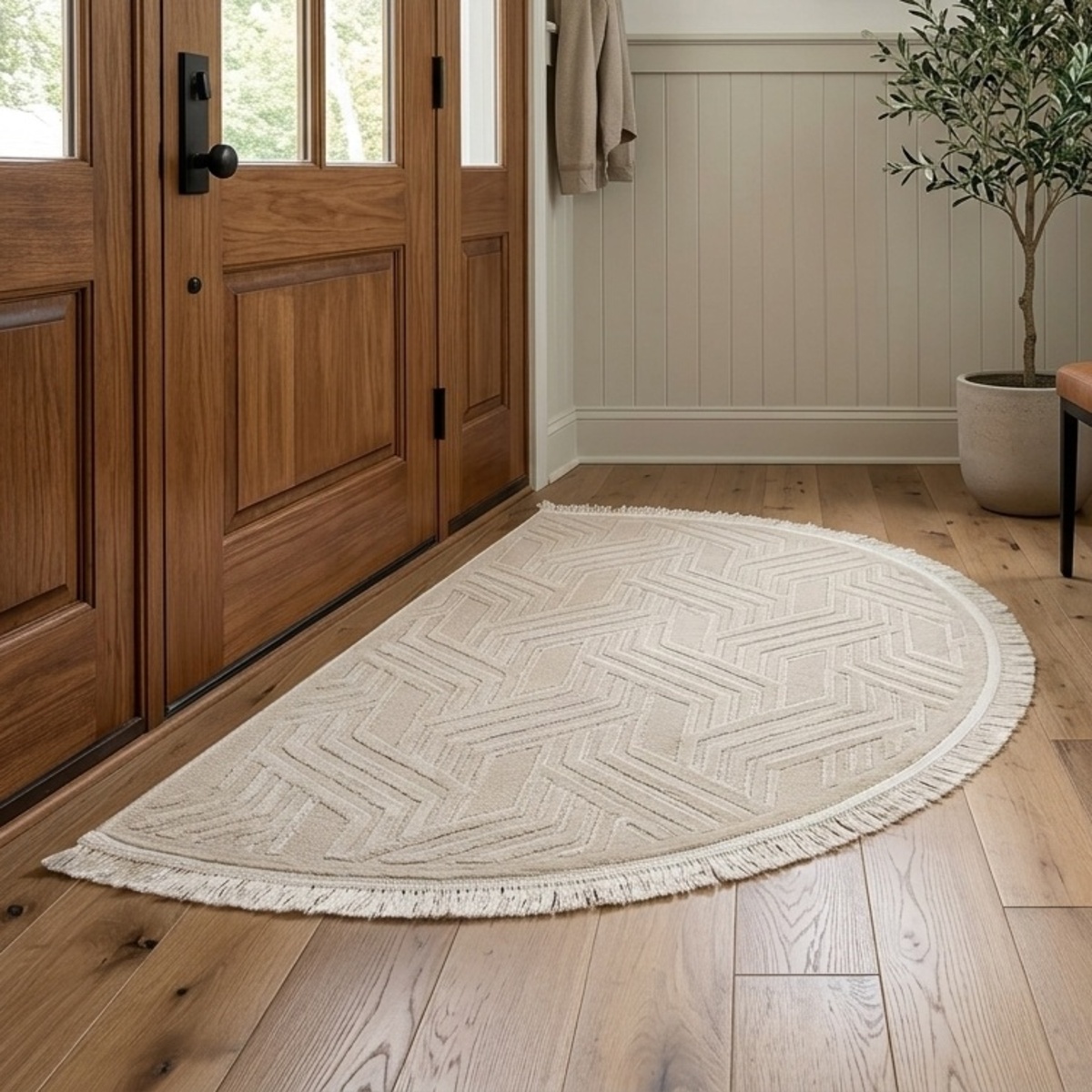 Gravity Modern Half Round Carpet 60x90cm