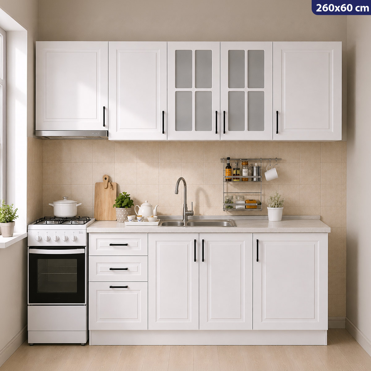Zeleni Kitchen Cabinet Set 260cm