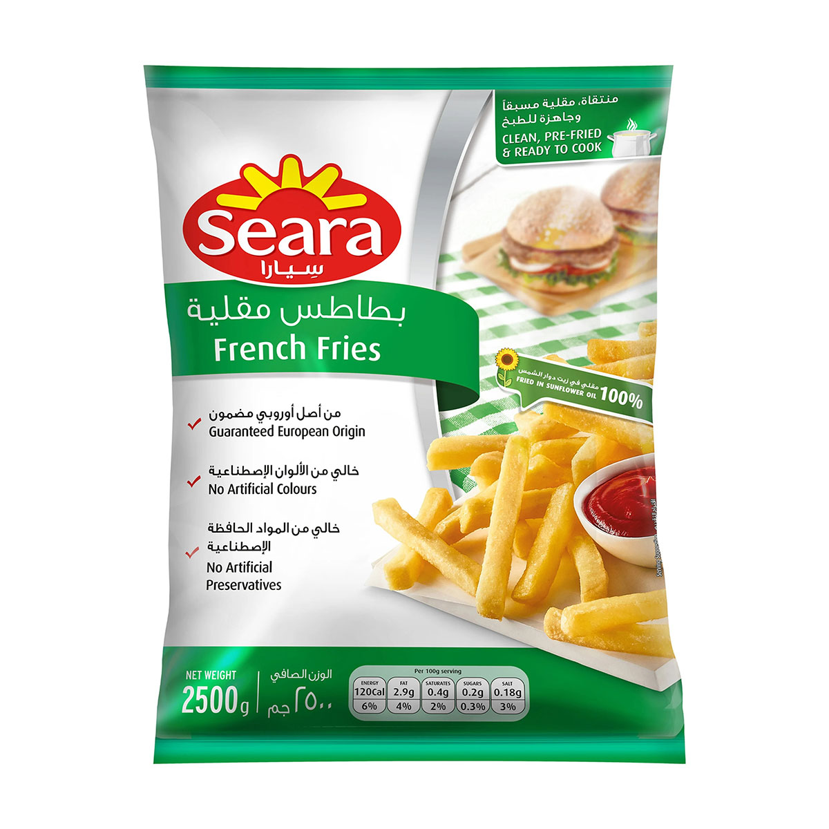 Seara French Fries 2.5Kg | Frozen Food | Fries | Straight Cut