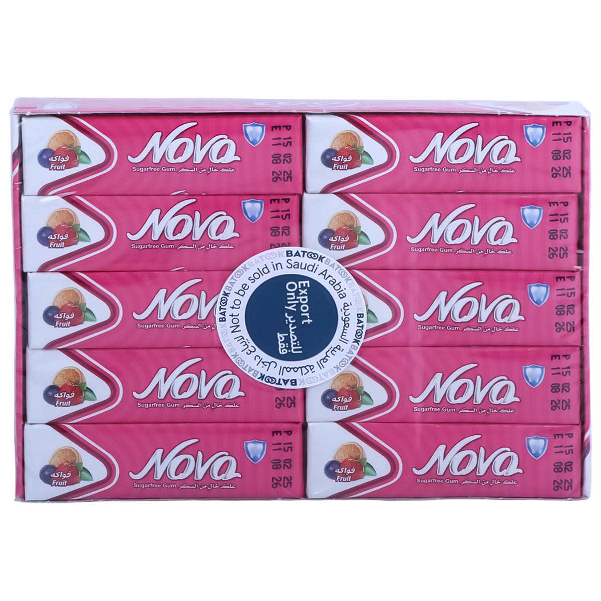 Nova Sugarfree Fruit Chewing Gum 20x5 Pieces