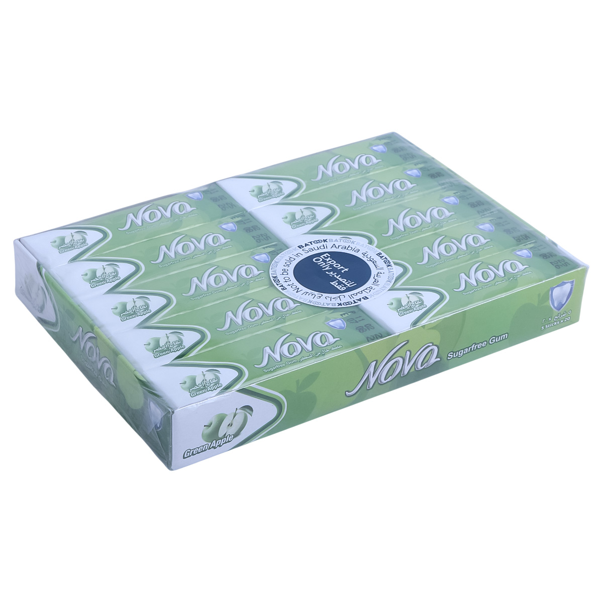 Nova Sugarfree Green Apple Chewing Gum 20x5 Pieces