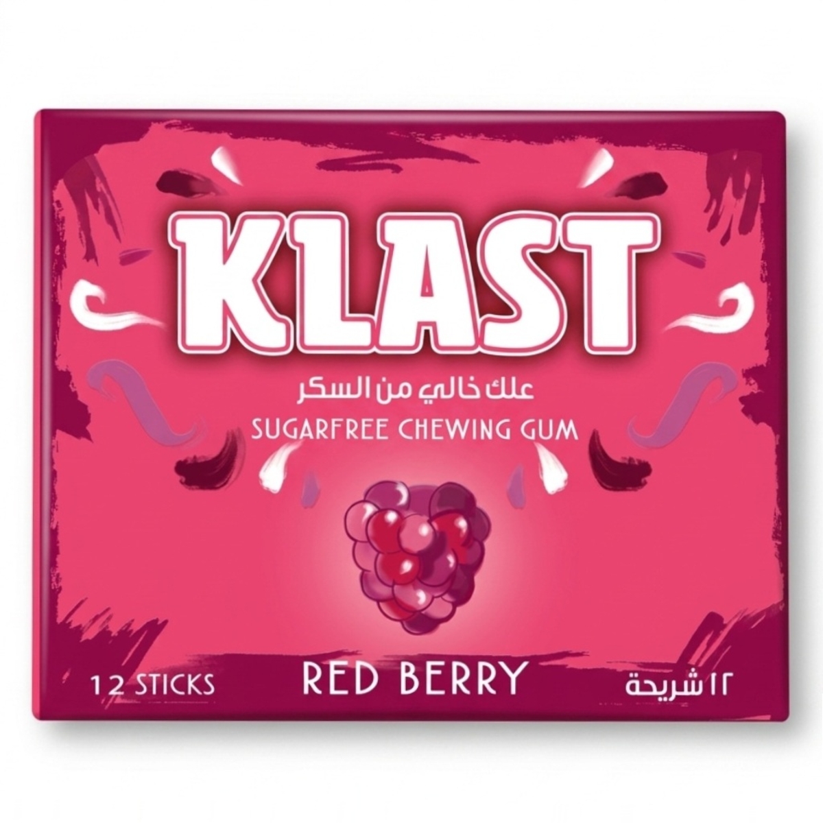 Klast Sugarfree Chewing Gum Red Berry 12 Sticks