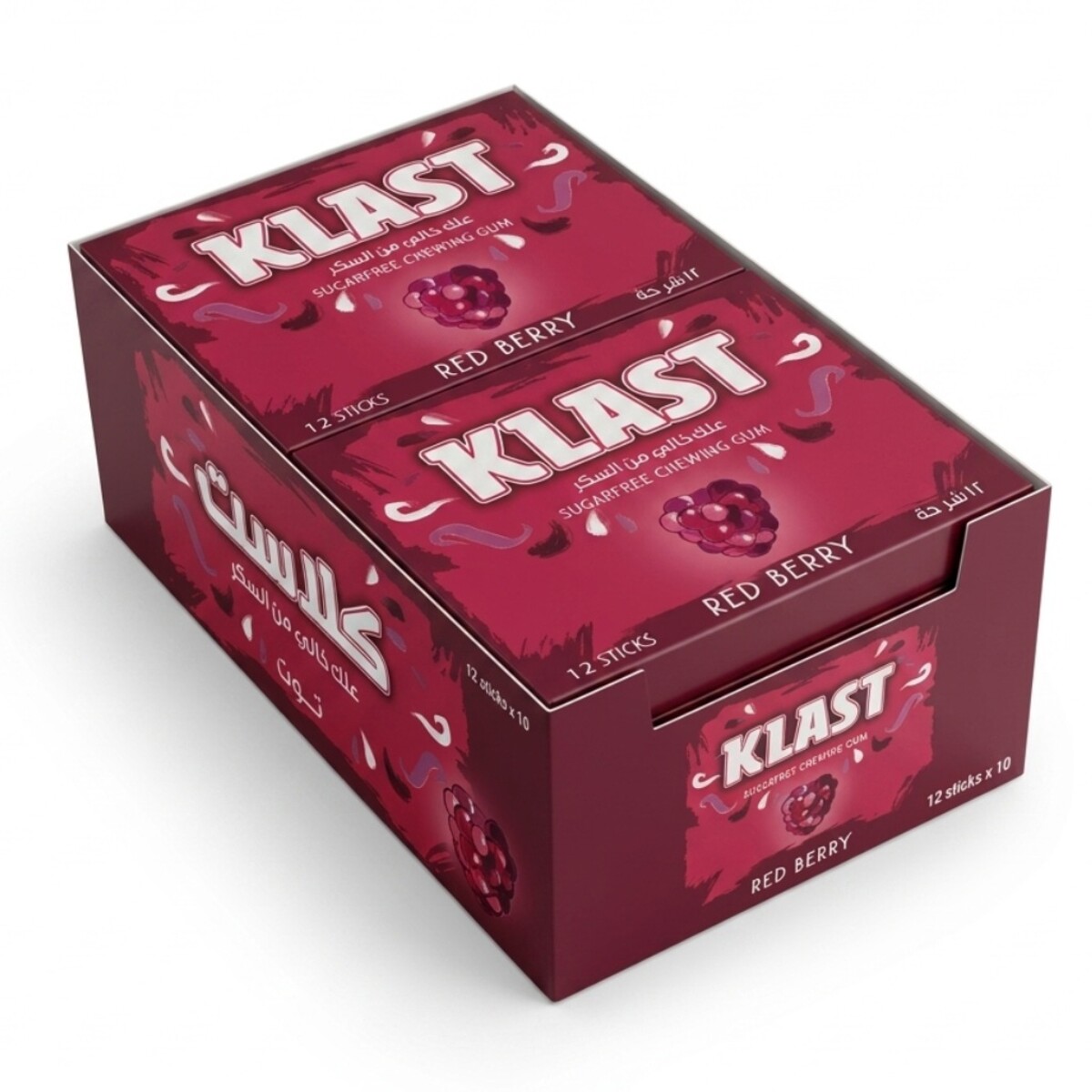Klast Sugarfree Chewing Gum Red Berry 10x28.8g