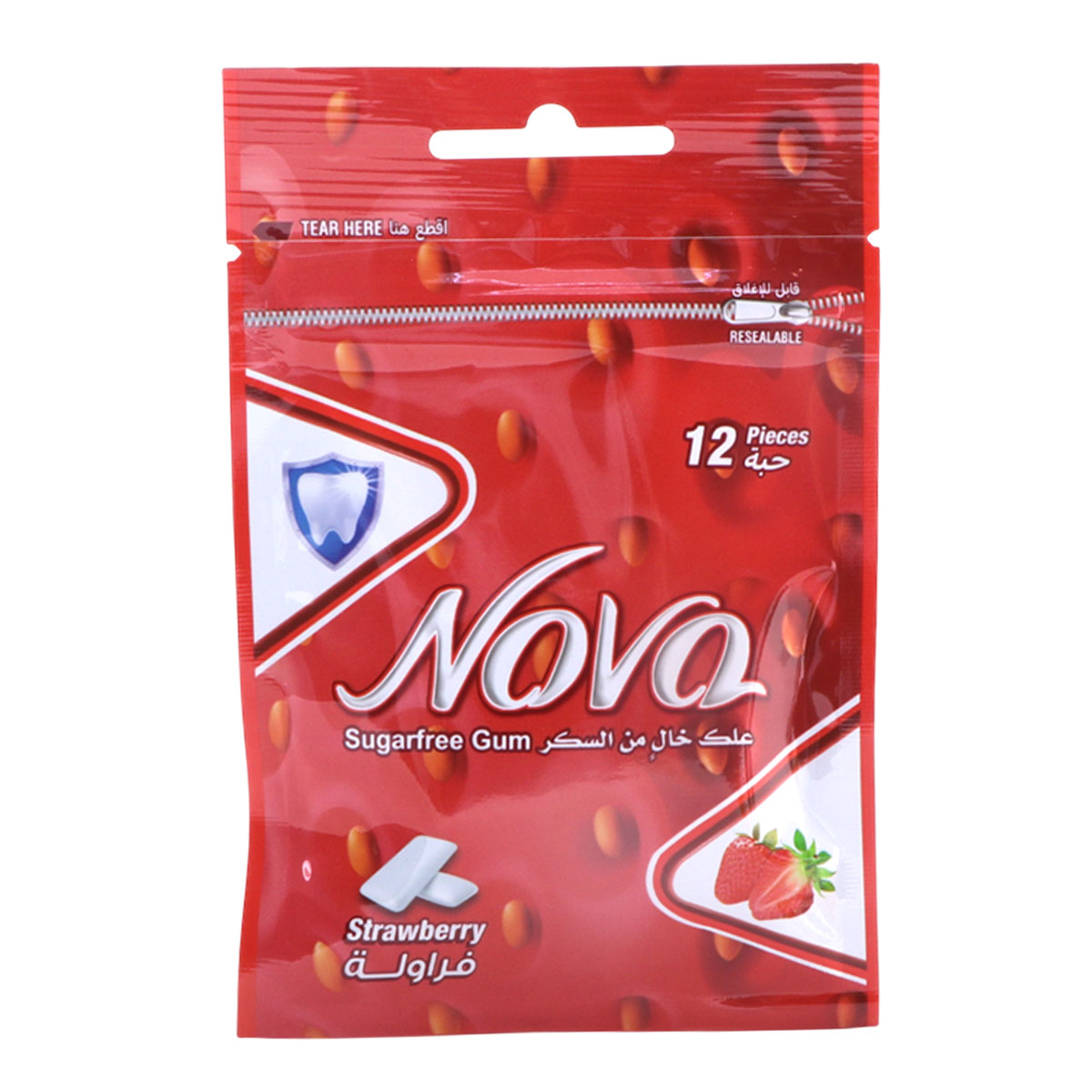 Nova Strawberry Flavour Chewing Gum 12 Pieces